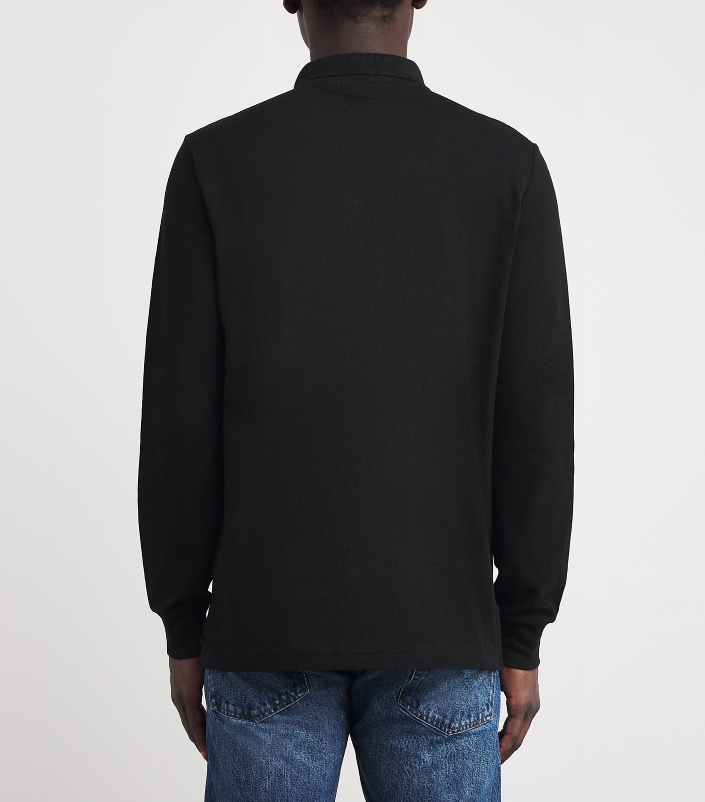 Polo Ralph Lauren Mens Polo Pony Long-Sleeved Polo Shirt Polo Black Image 4