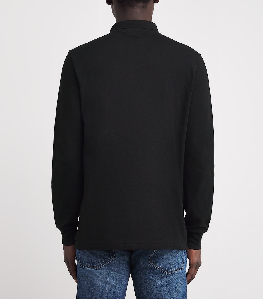 Polo Ralph Lauren Mens Polo Pony Long-Sleeved Polo Shirt Polo Black Image 4