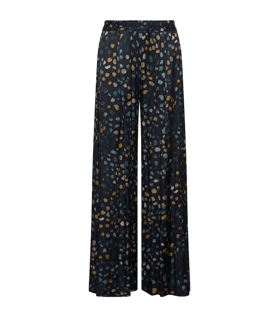 Marella Womens Twill Printed Trousers Navy Image 1