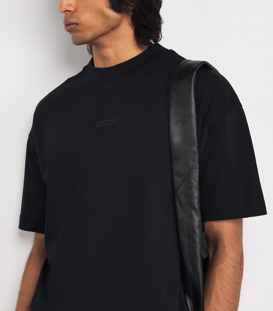 Cotton Logo Oversized T-Shirt JET BLACK Image 6