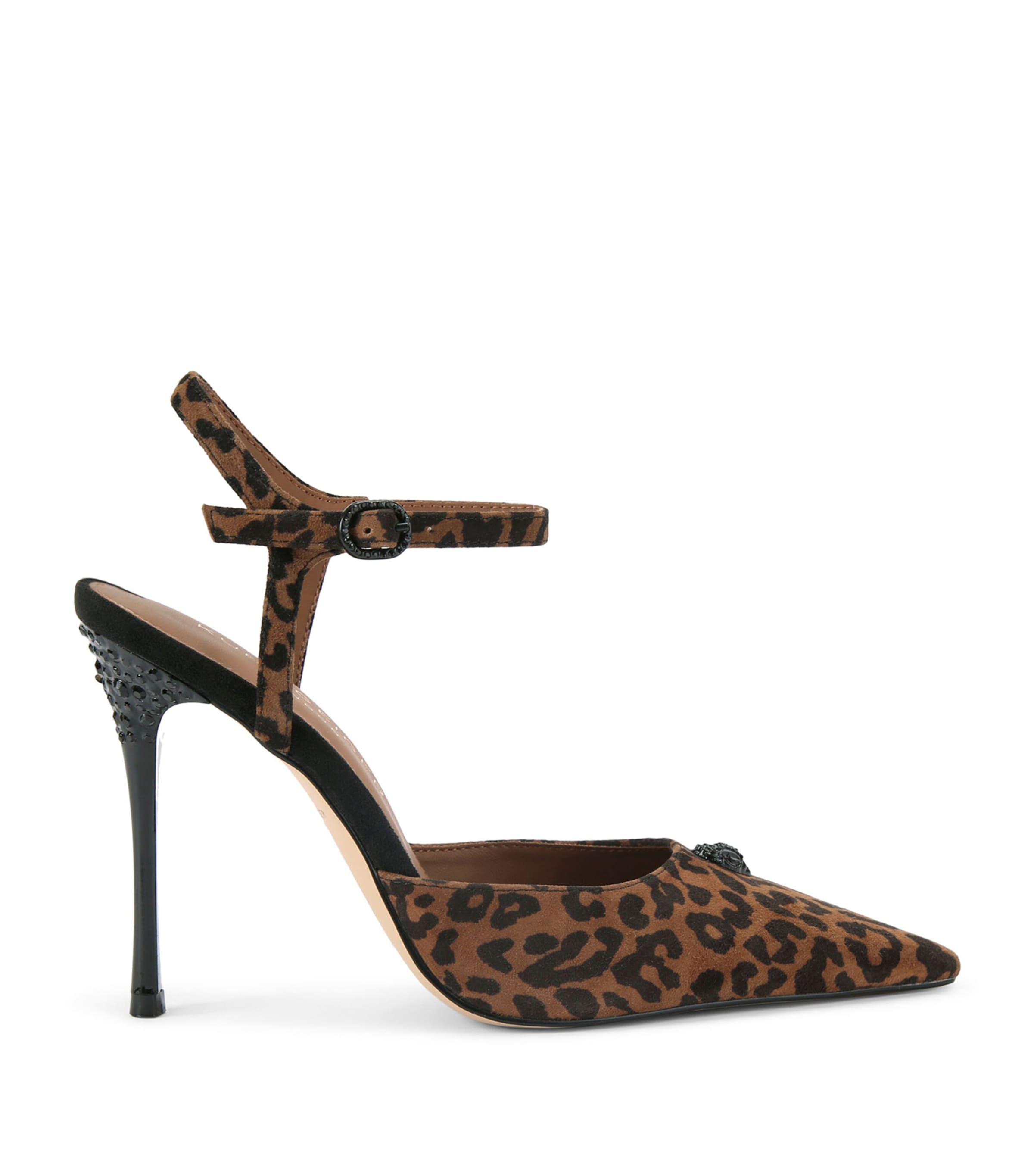 Kurt Geiger 105mm Eagle-head Leopard-print Pumps In Brown