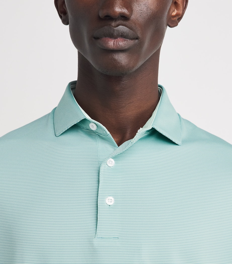 KJUS Mens Stripe Soren Golf Polo Shirt Agave/rivbk Image 3