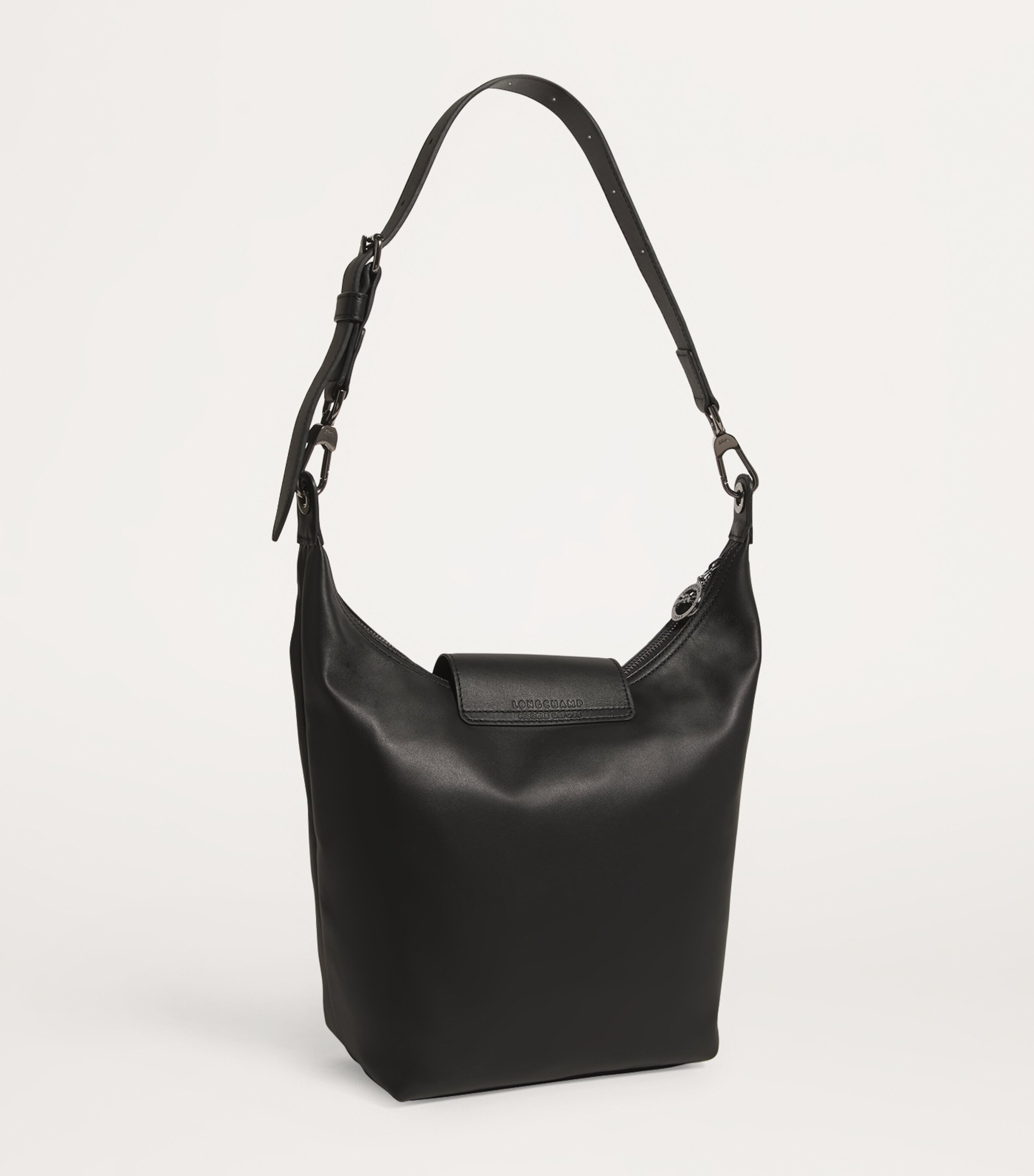 Longchamp Medium Leather Le Pliage Xtra Shoulder Bag Black Image 3