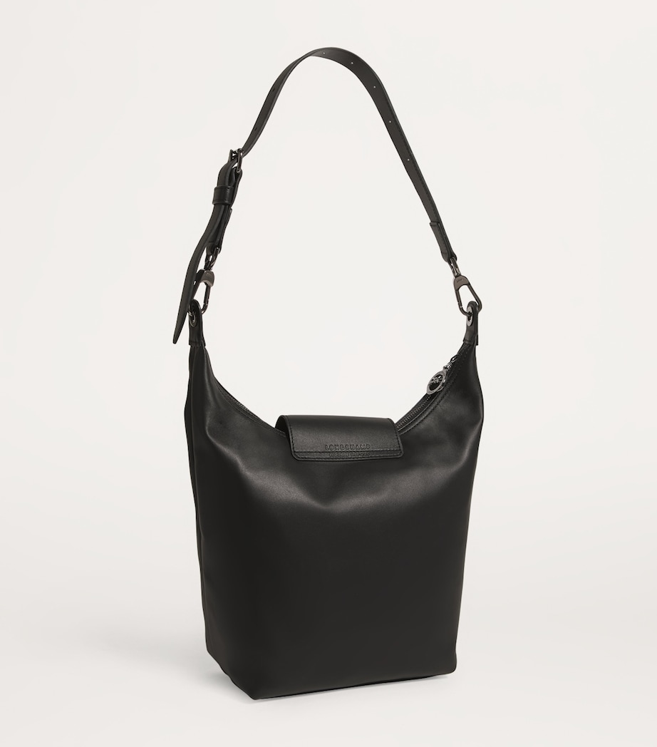 Longchamp Medium Leather Le Pliage Xtra Shoulder Bag Black Image 3