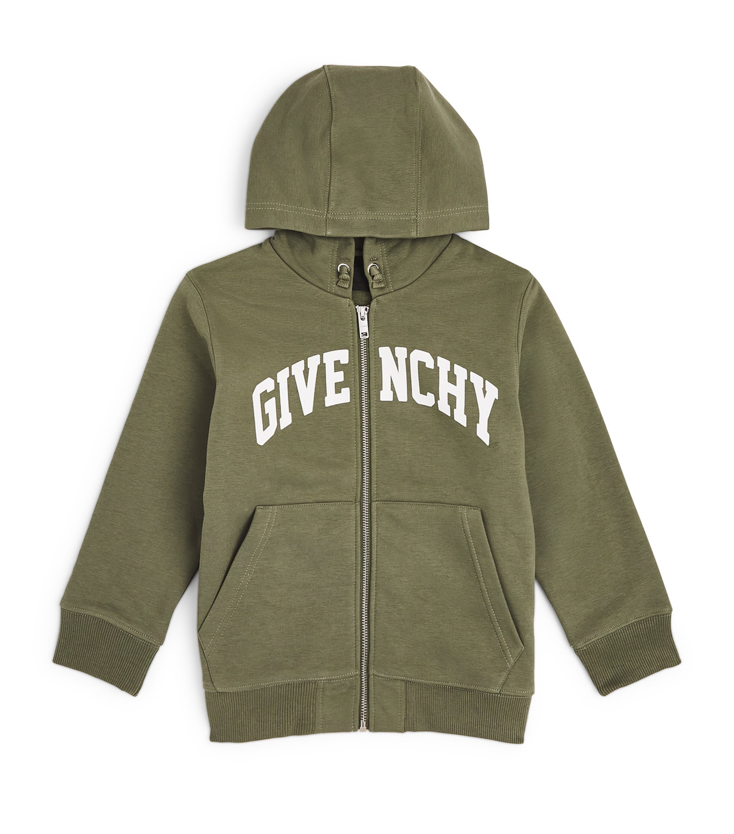 Shop Givenchy Cotton-blend Logo Hoodie In Green