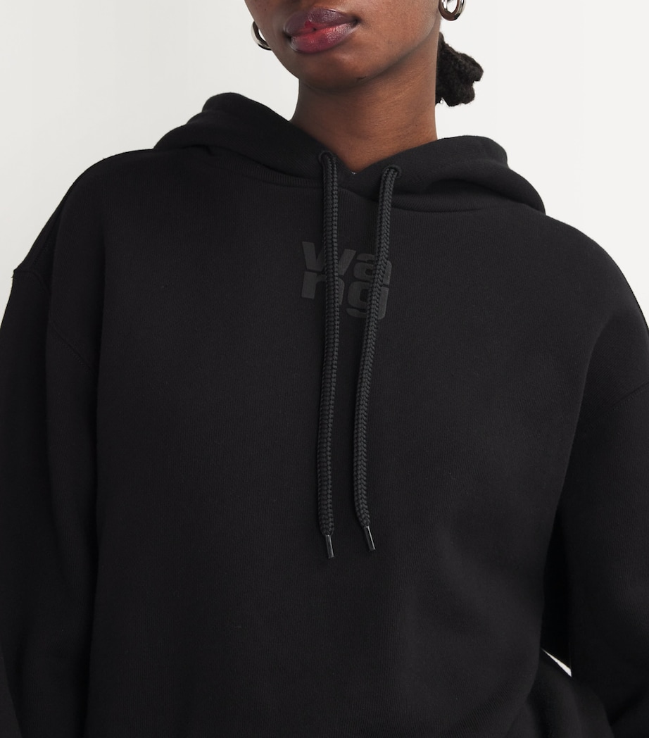 Cotton Logo Hoodie BLACK 001 Image 6