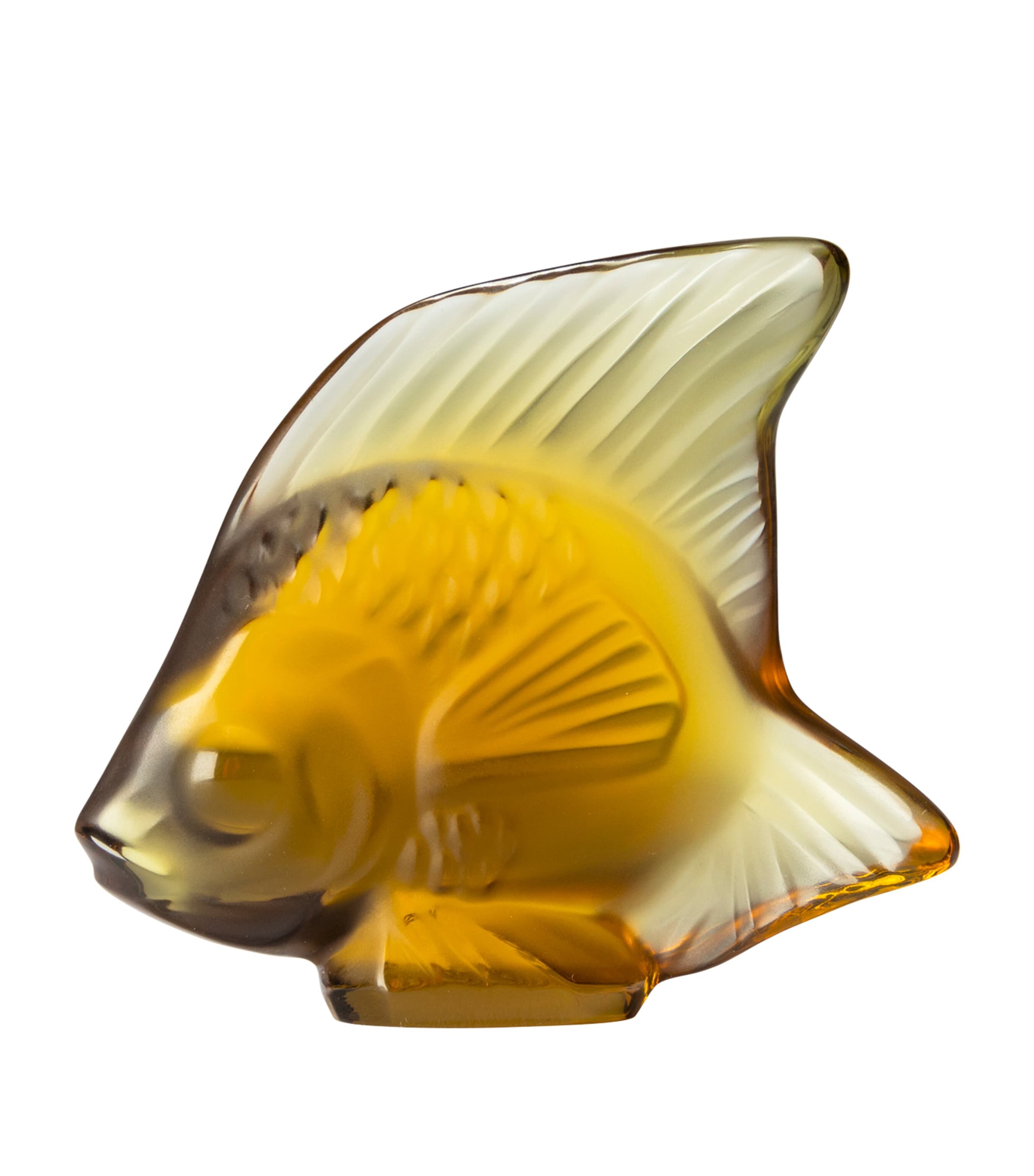 Lalique Crystal Fish Sculpture In Yellow