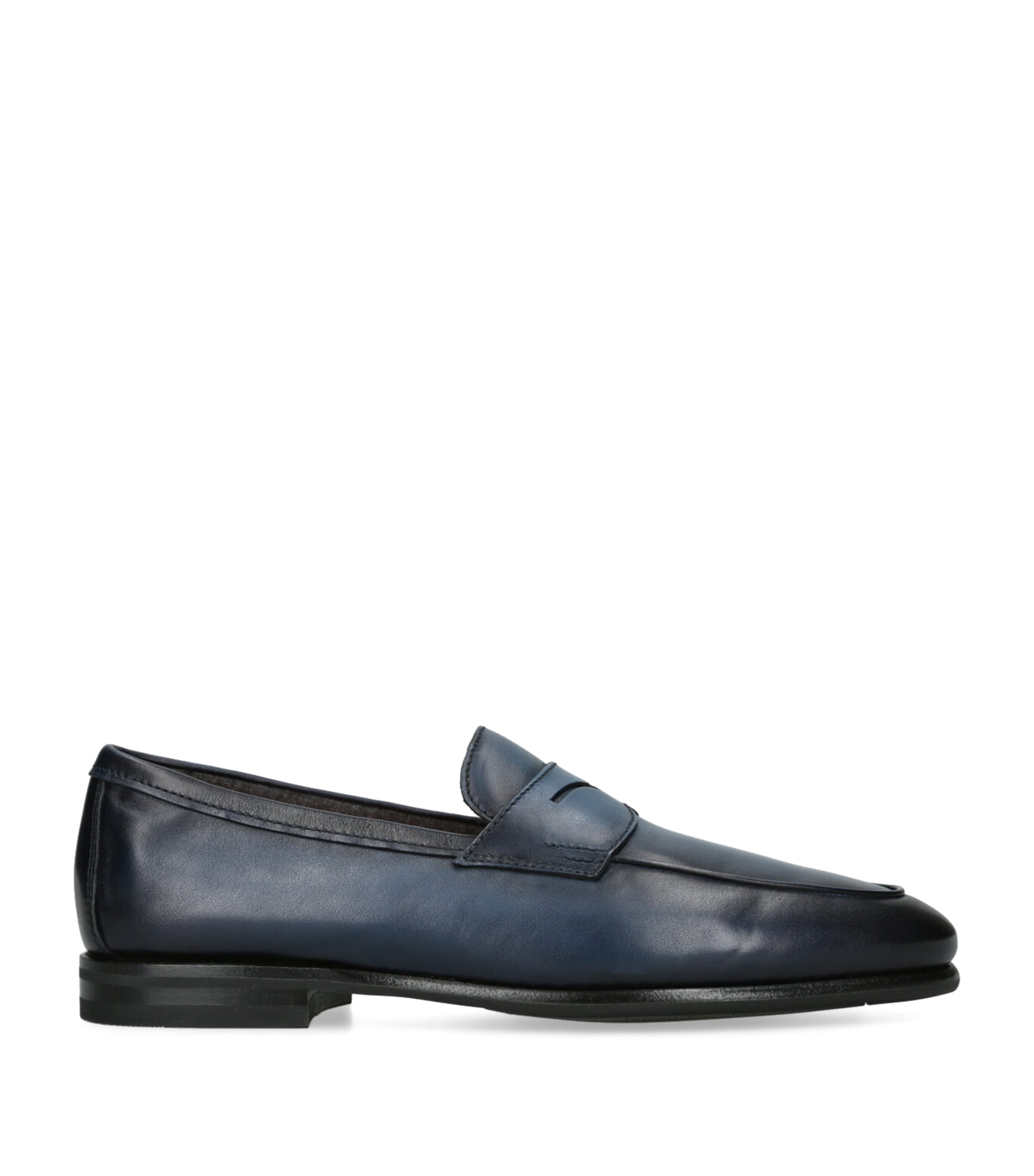 Santoni Leather Cashmere-lined Carlos Loafers In Multi