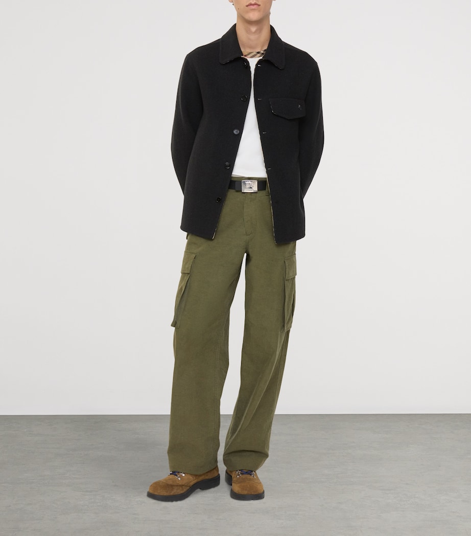 Wool Overshirt BLACK/SAND IP CHECK Image 2