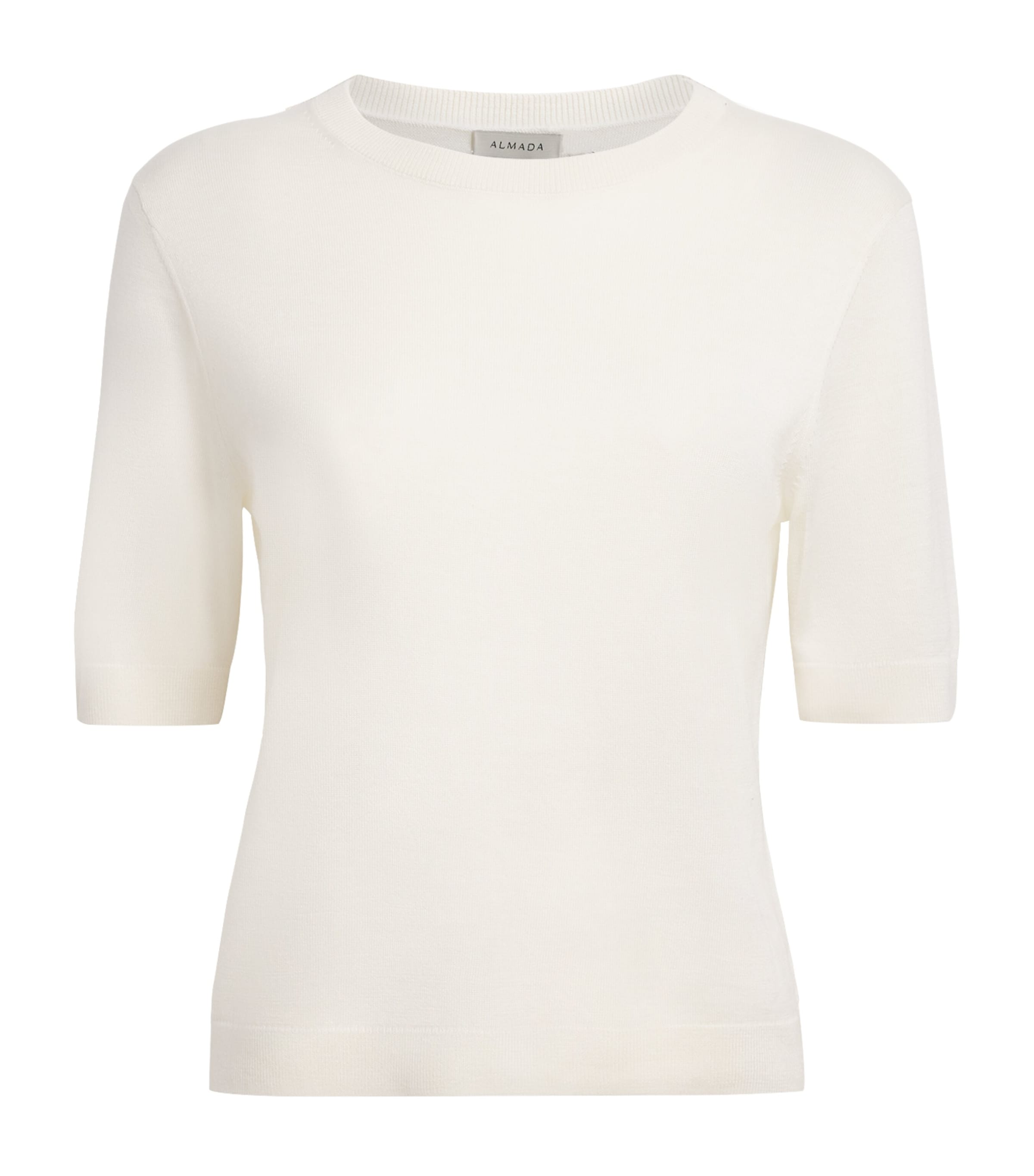 Almada Label Womens Wool-Silk-Cashmere Paloma T-Shirt Cream Image 1
