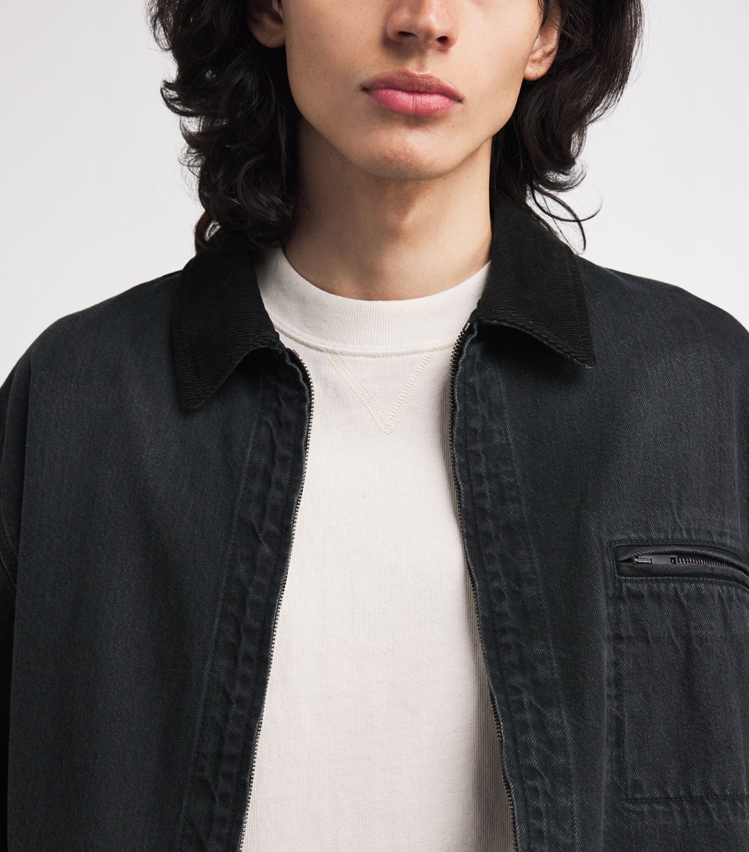 The Row Mens Tarquin Denim Jacket Black Image 5