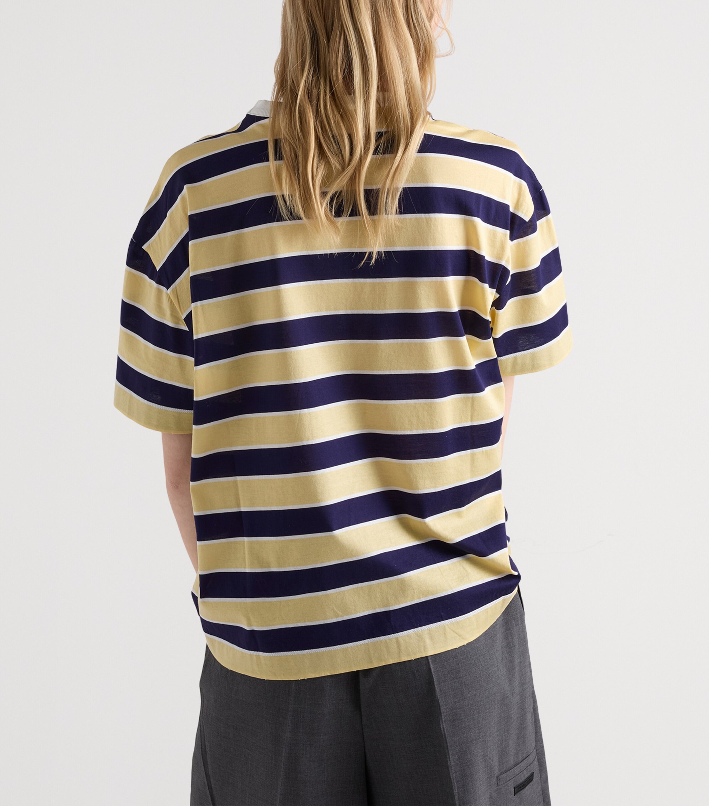 Prada Womens Cotton Stripe Lisle T-shirt Image 5