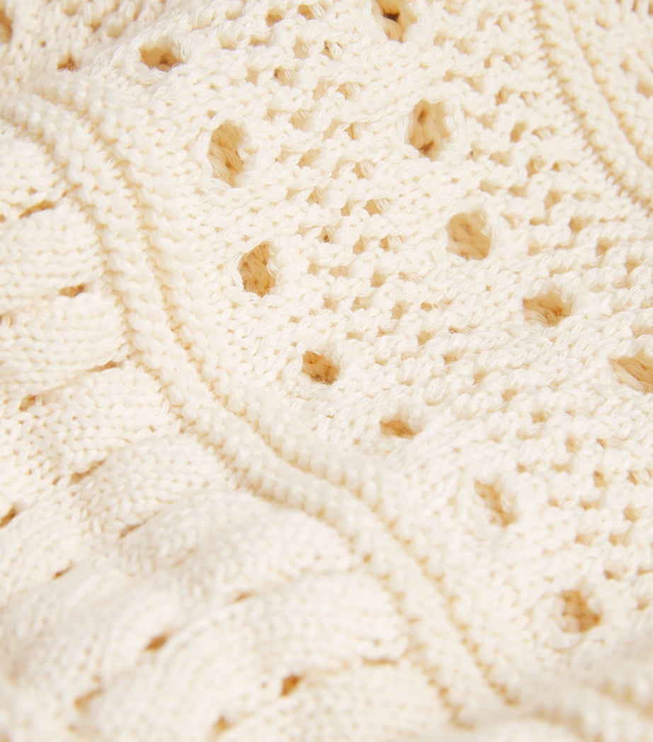 Weekend Max Mara Womens Cotton Crochet Crop Top White Image 5