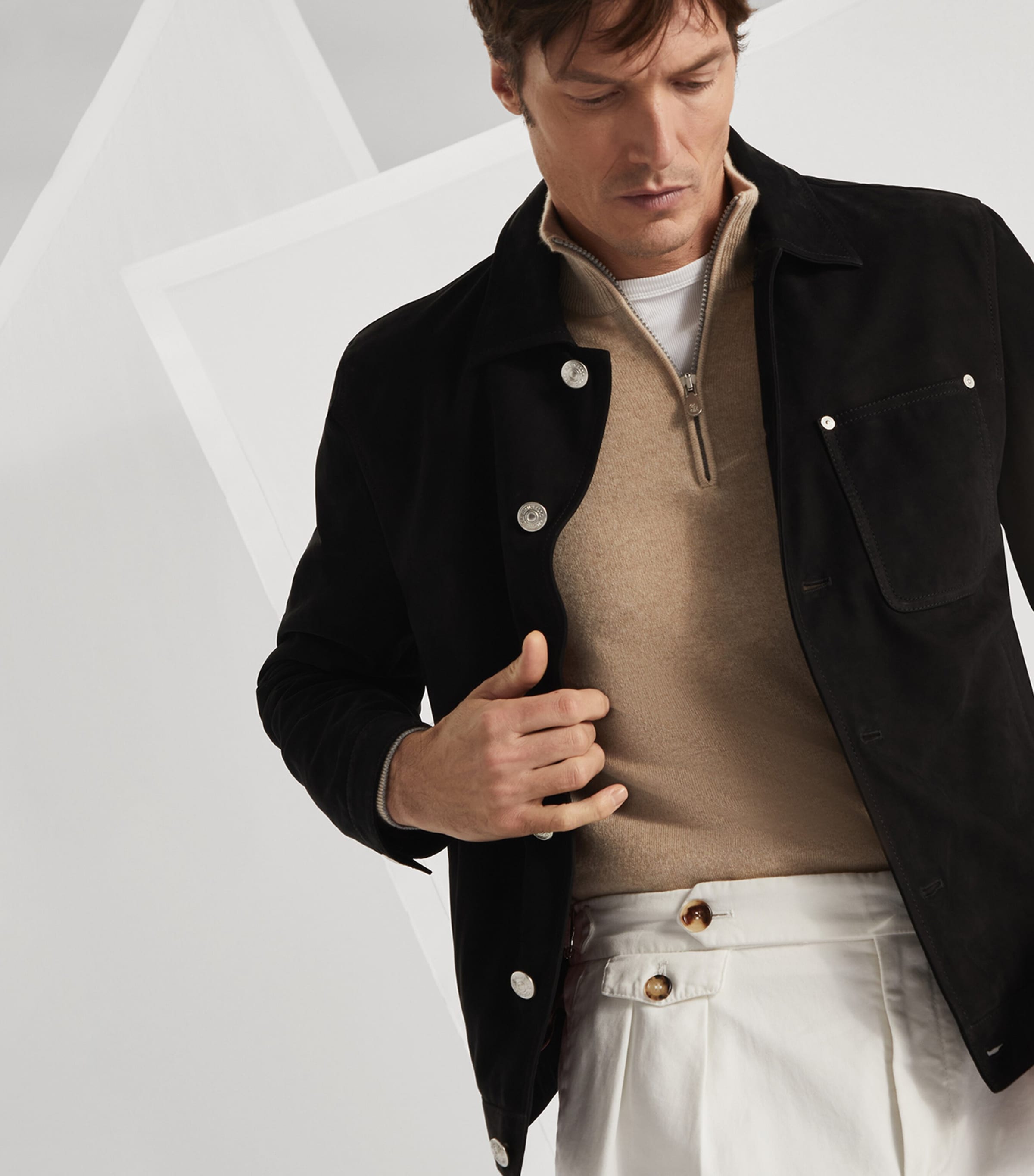 ブルネロクチネリ Brunello Cucinelli Suede Jacket Brunello Cucinelli Suede Jacket | Brown | FARFETCH