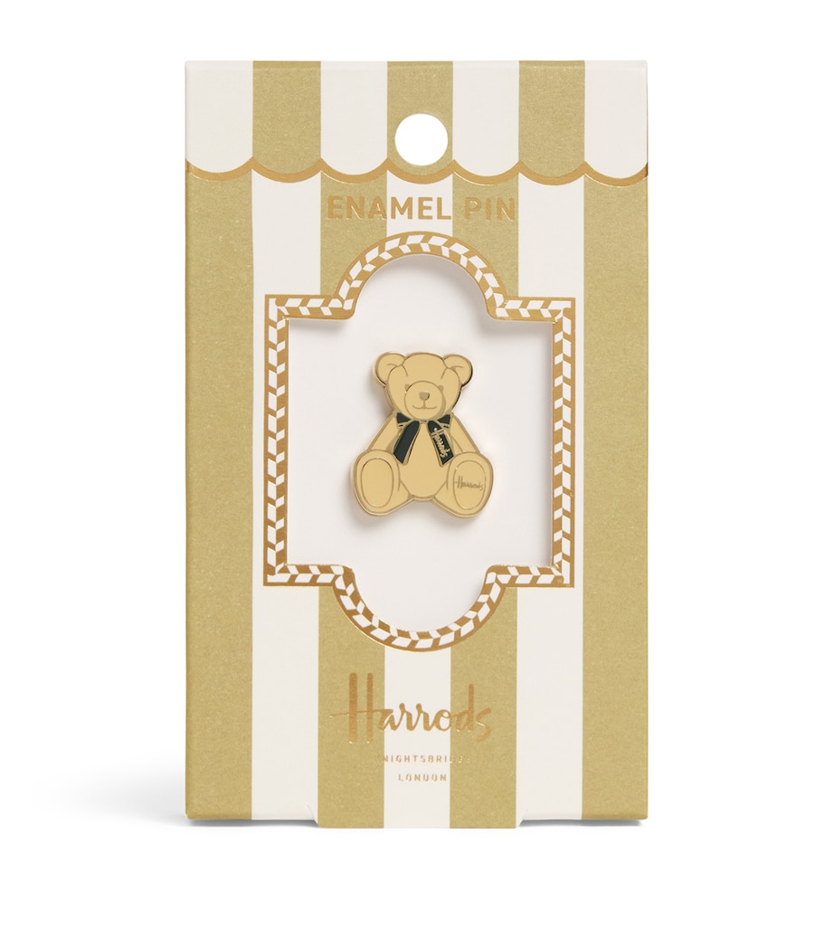 Harrods Enamel Henry Bear Pin Badge Gold Image 1