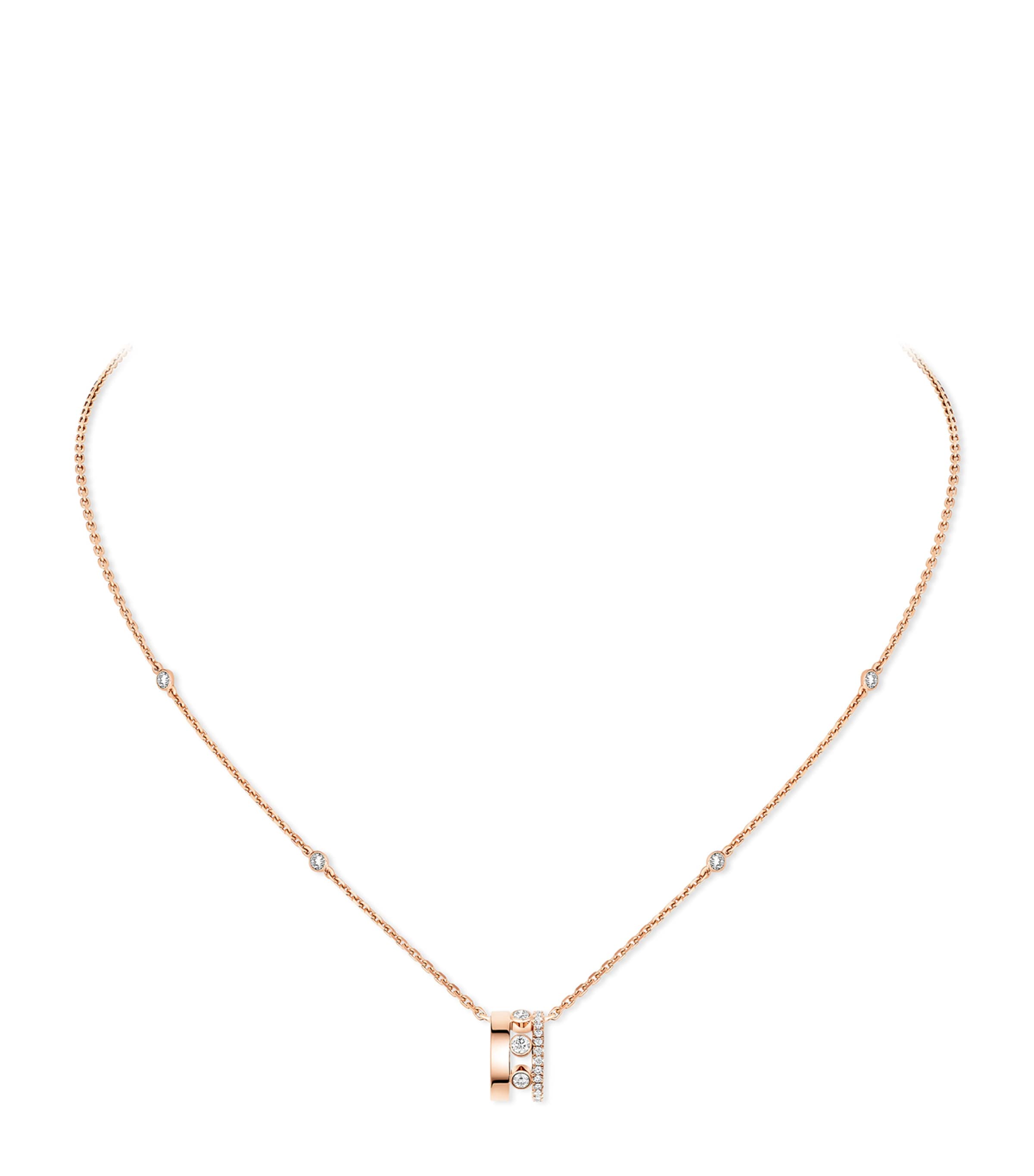 Messika Move Romane Pink Gold and Diamond Necklace (0.31ct) Pink Gold Image 1