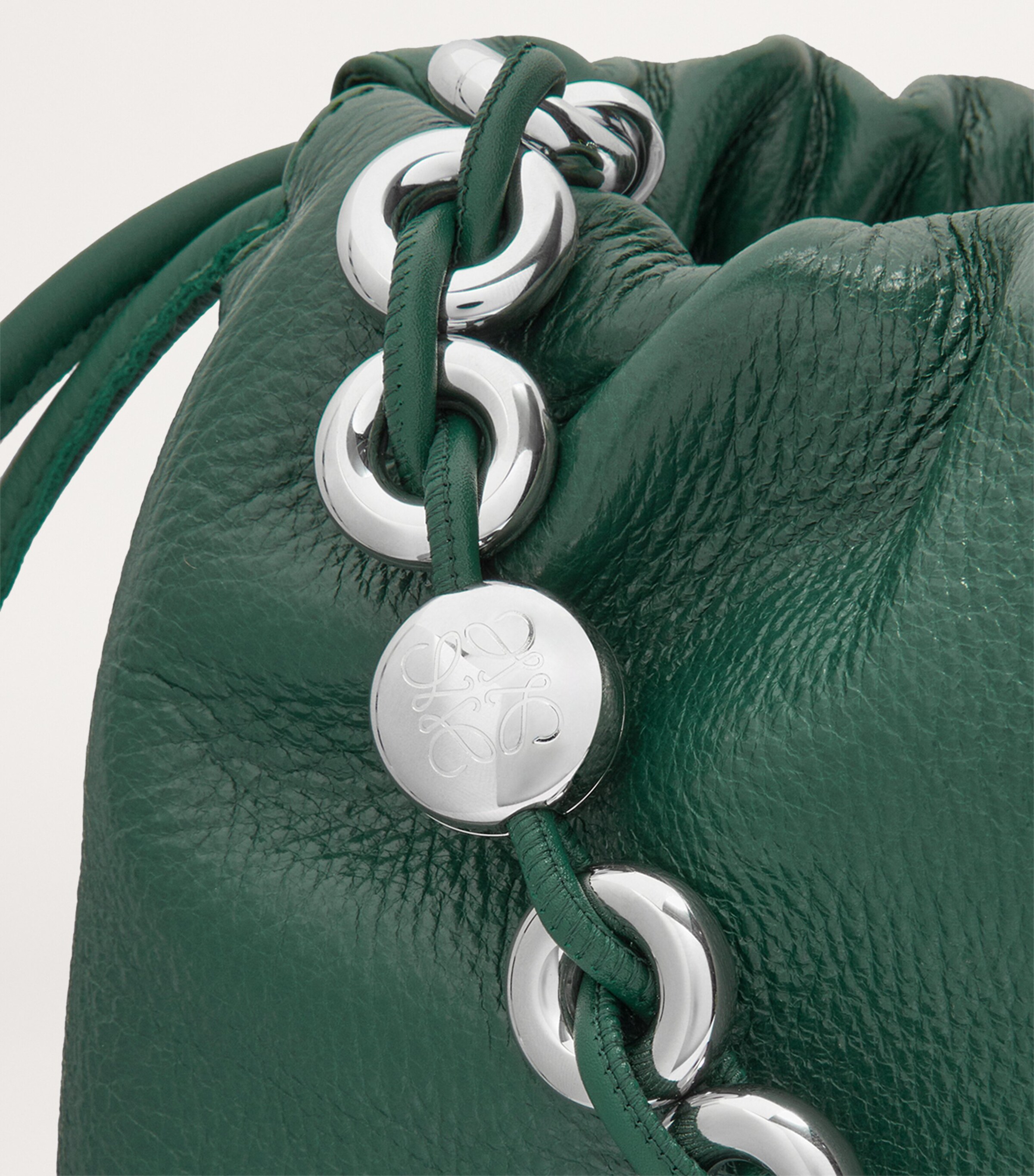 LOEWE Large Leather Flamenco Purse Evergreen Image 8