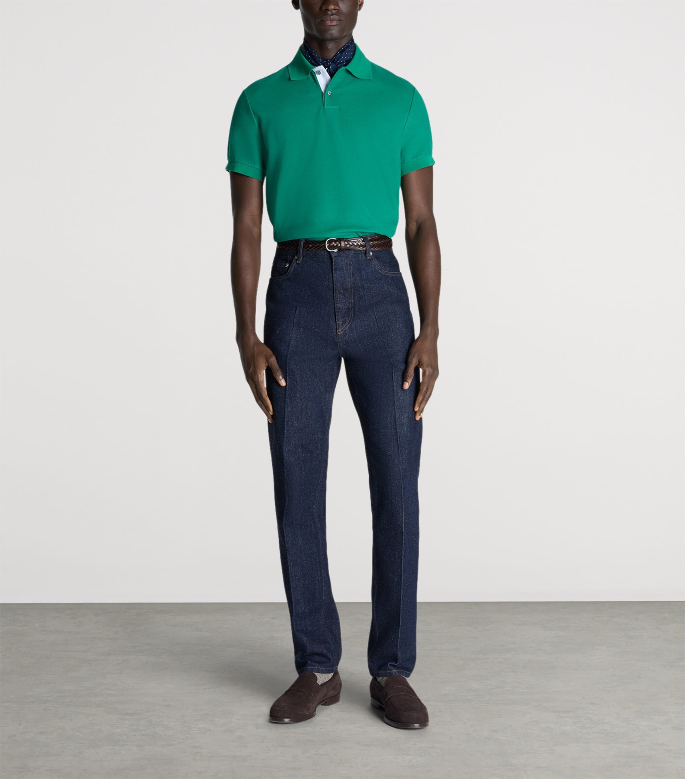 Dunhill Mens Cotton Piqué Polo Shirt Green Image 2