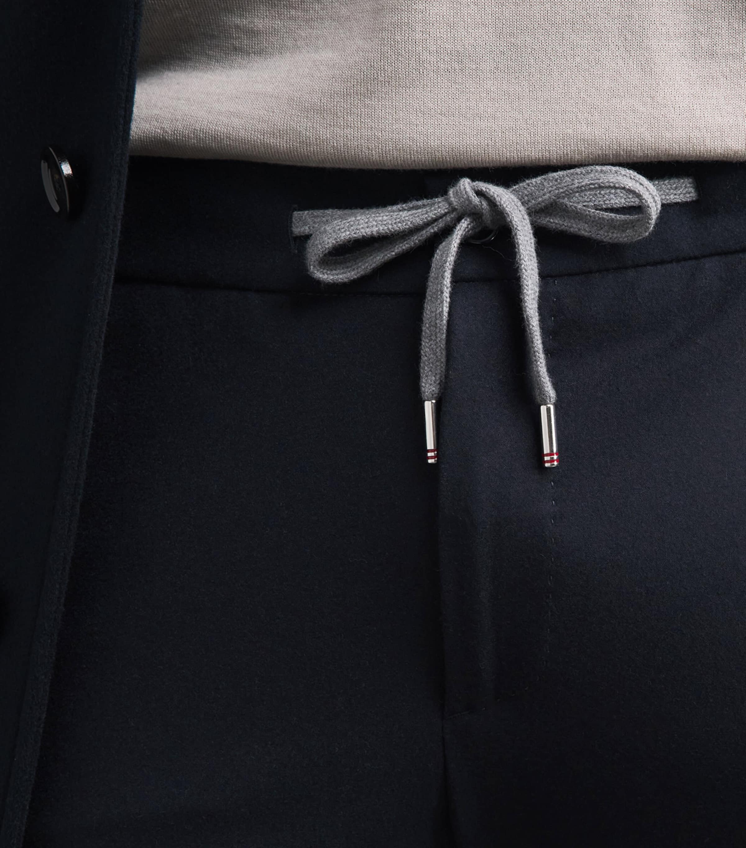Marco Pescarolo Womens Cashmere Drawstring Trousers Navy Image 3