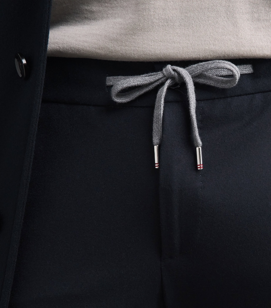 Marco Pescarolo Womens Cashmere Drawstring Trousers Navy Image 3
