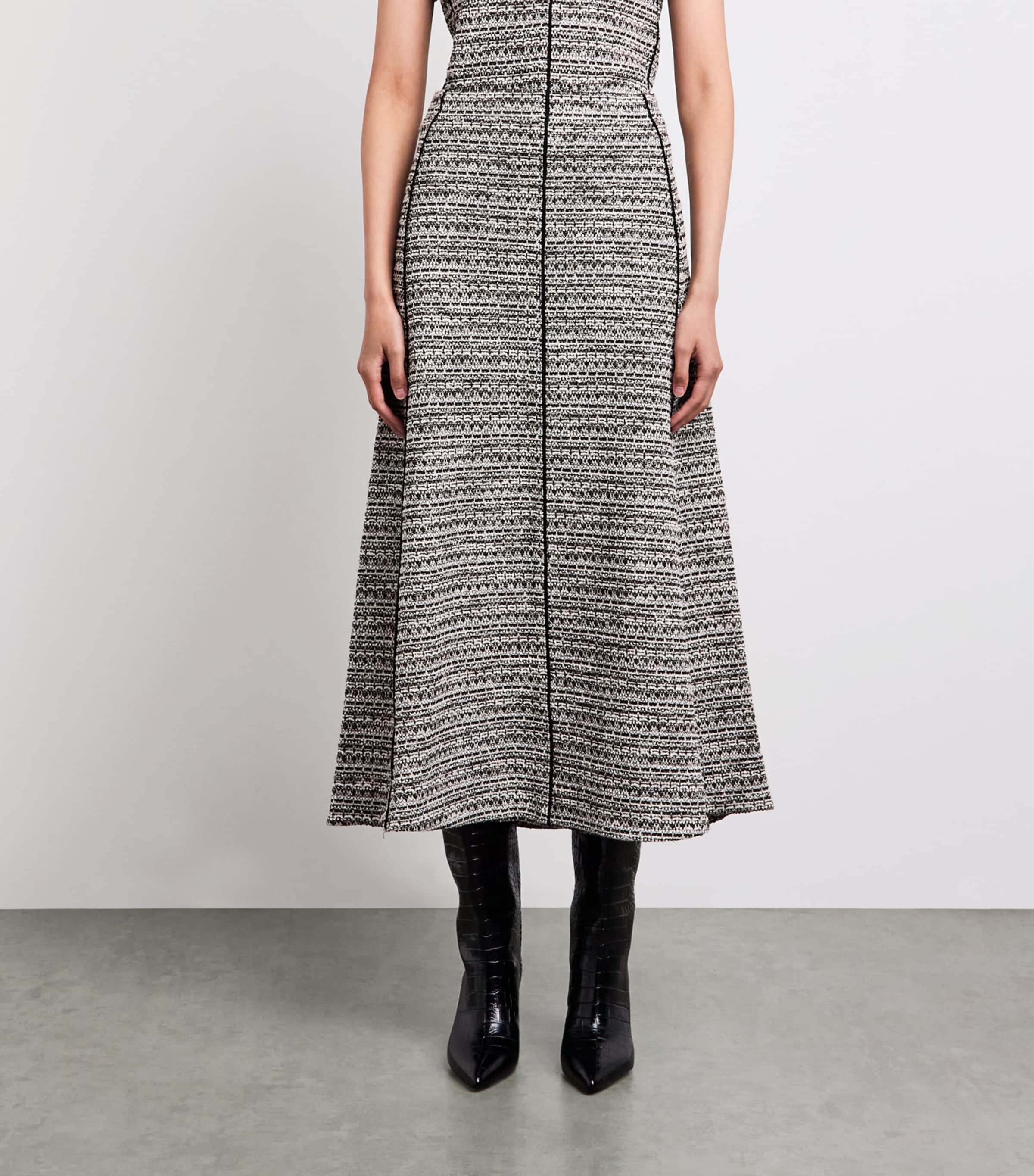 ME+EM Womens Tweed A-Line Midi Skirt Brown Multi Image 4