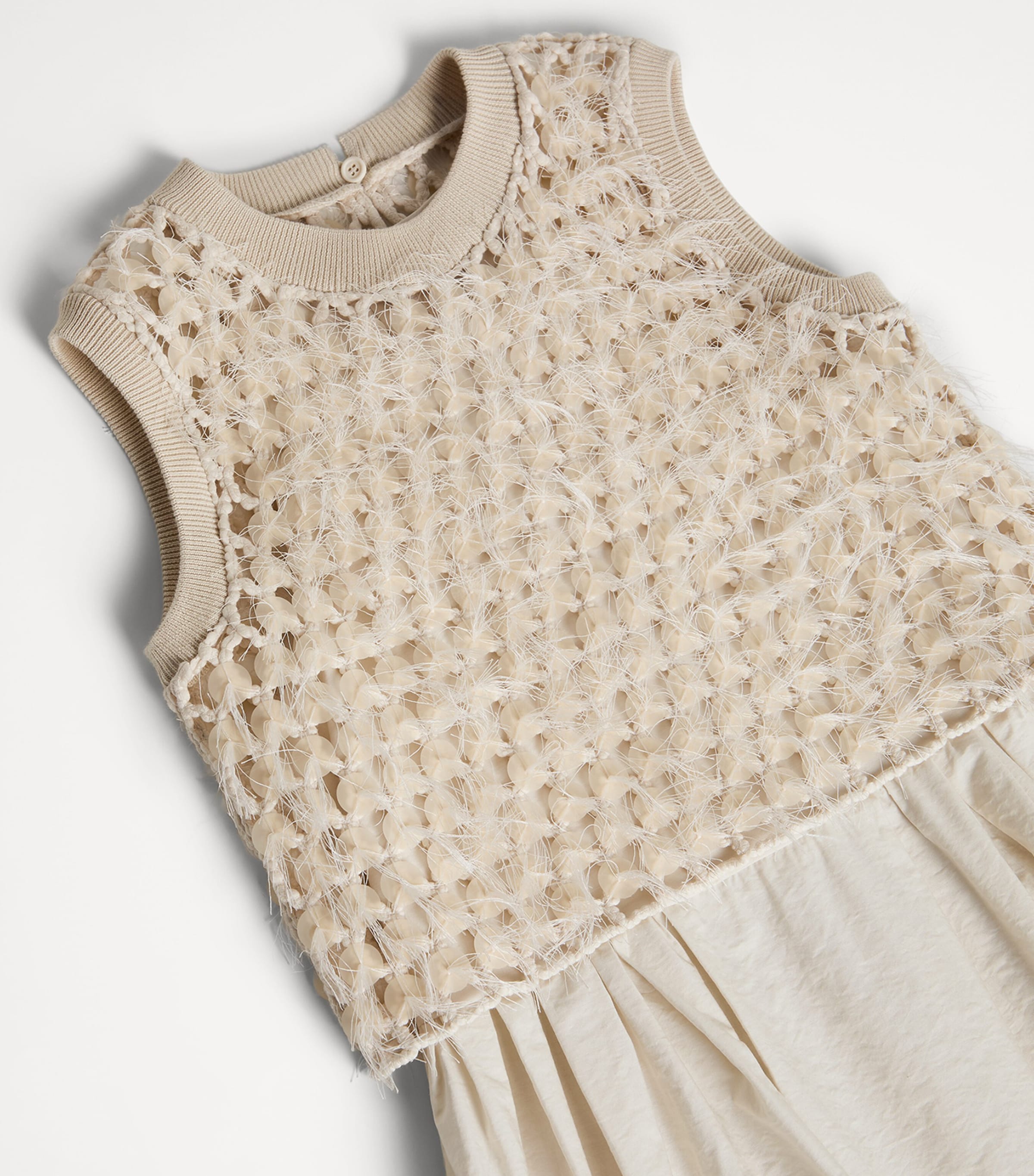 Brunello Cucinelli Kids Crochet Asymmetric Dress (4-6 Years) Image 3