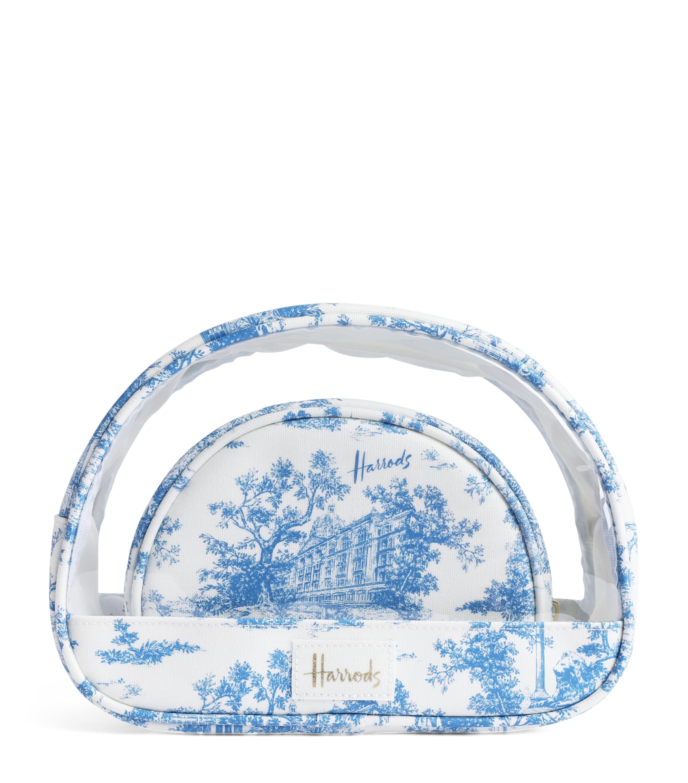 HARRODS TOILE COSMETIC BAGS