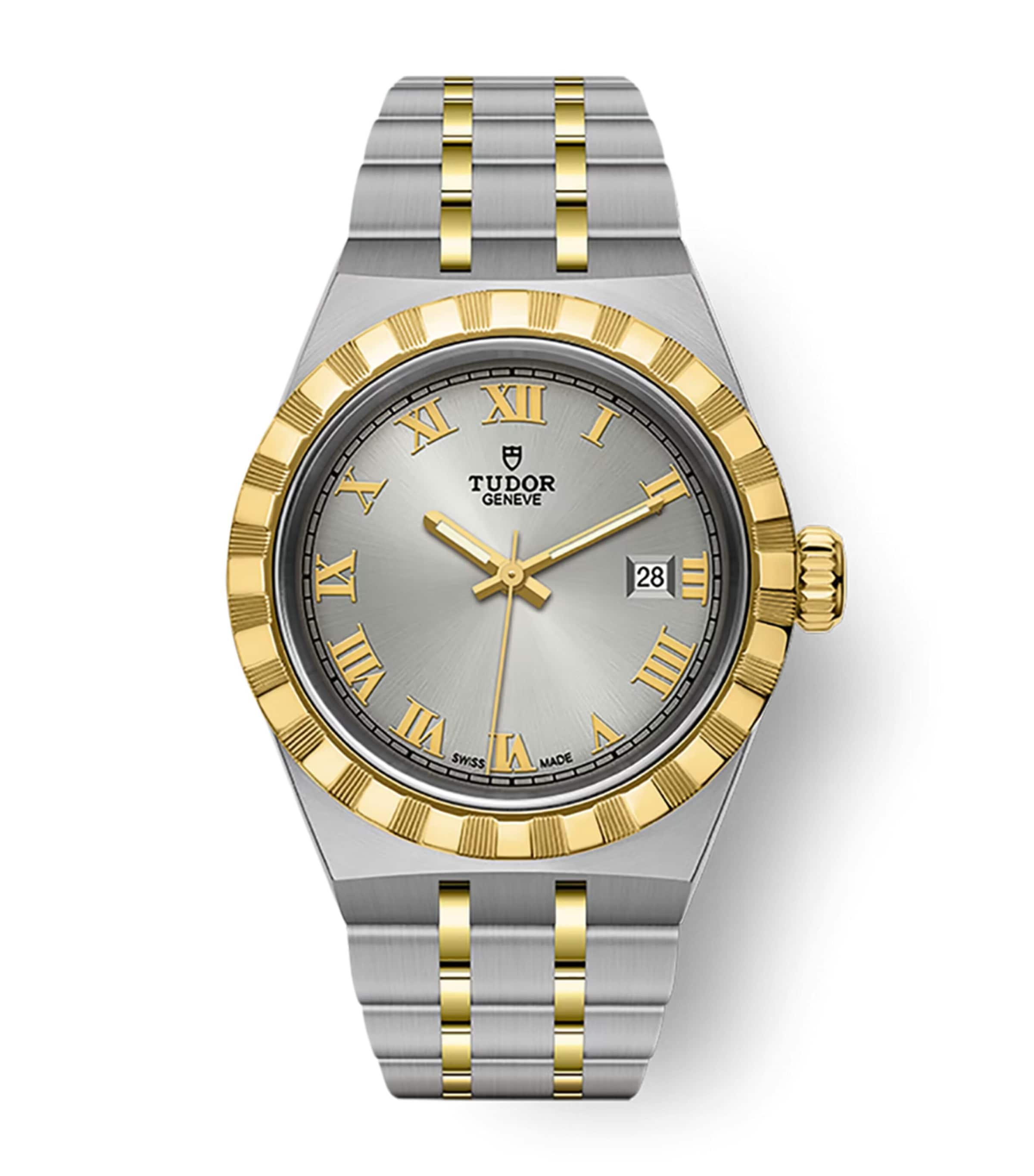Royal Stainless Steel and Yellow Gold Watch 28mm GREY Image 1