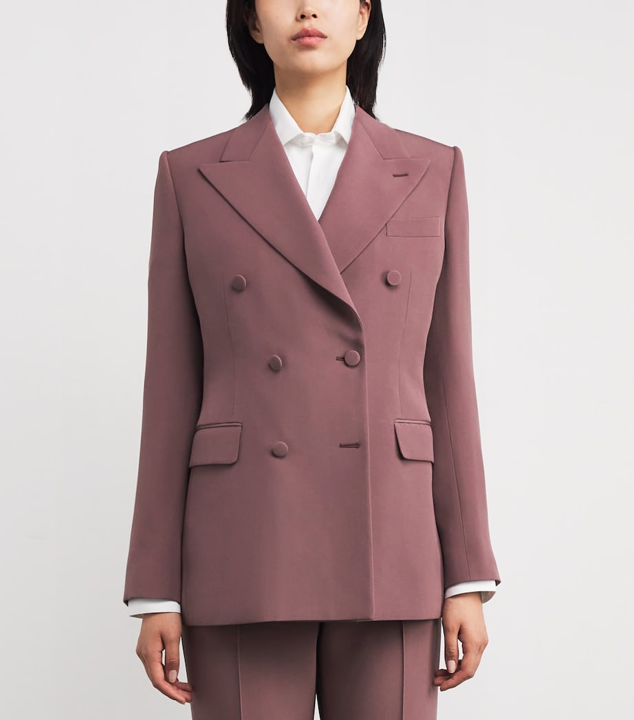 Brioni Womens Silk Double-Breasted Flavia Blazer Image 3