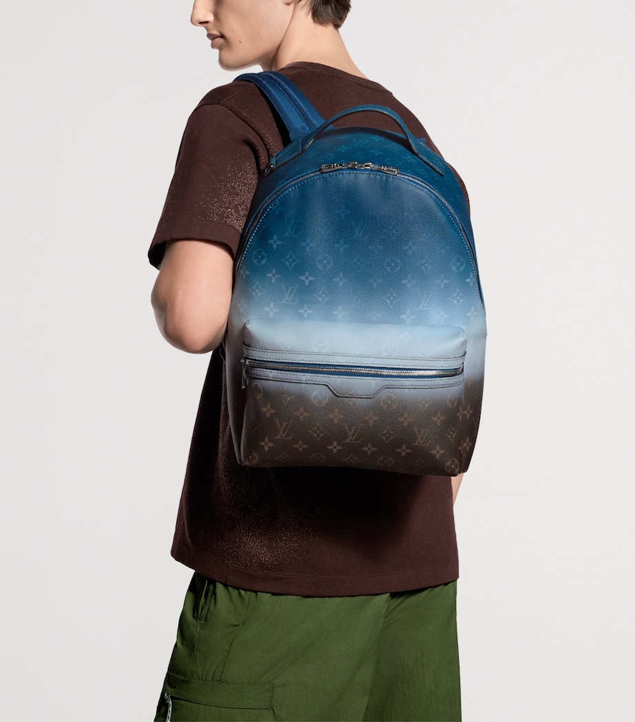 LOUIS VUITTON Coated Canvas Discovery PM Backpack Blue Monogram Image 2