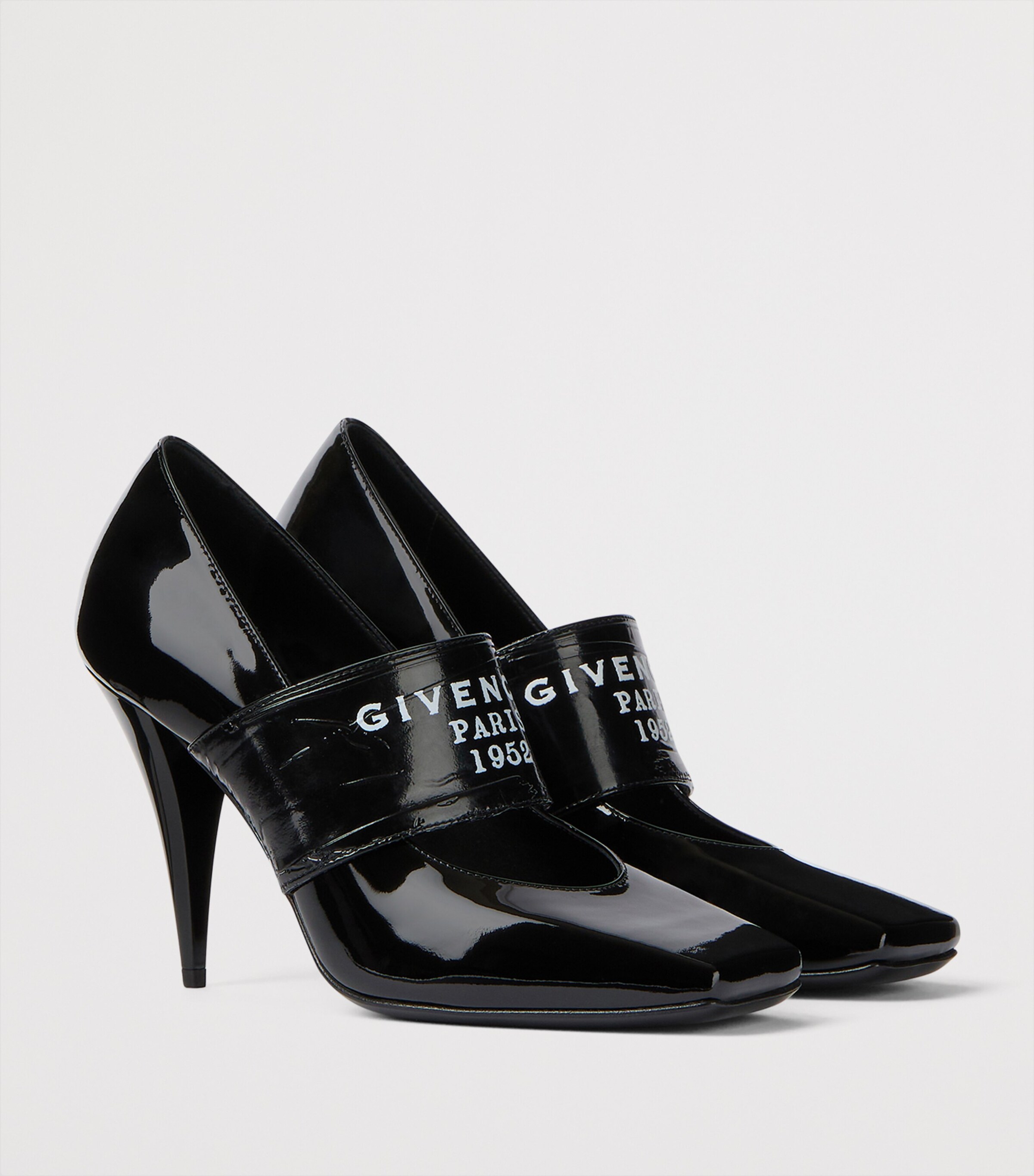 Leather Ribbon Logo Pumps 95 BLACK Image 2