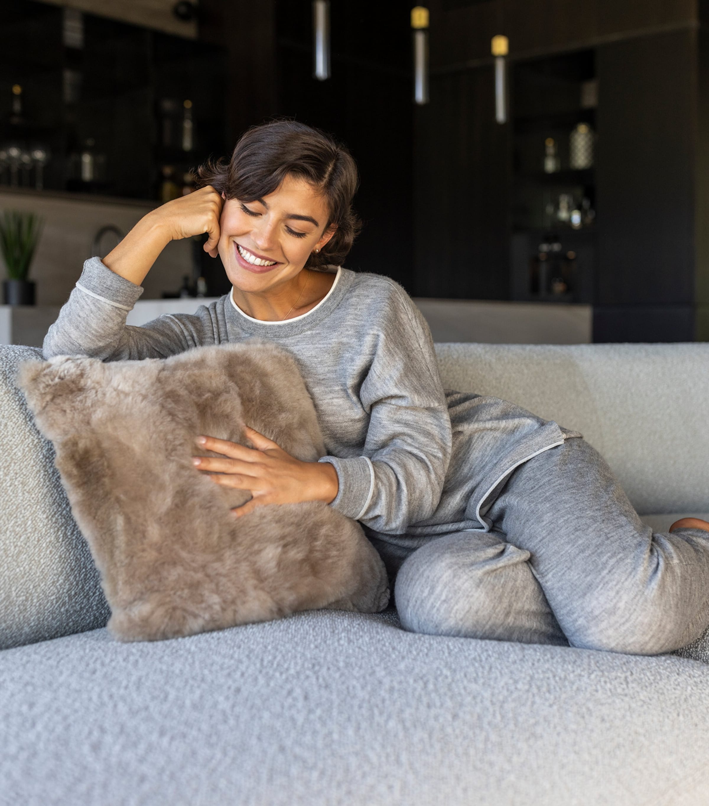 Weich Nube Cushion (50cm x 50cm) Taupe Image 5