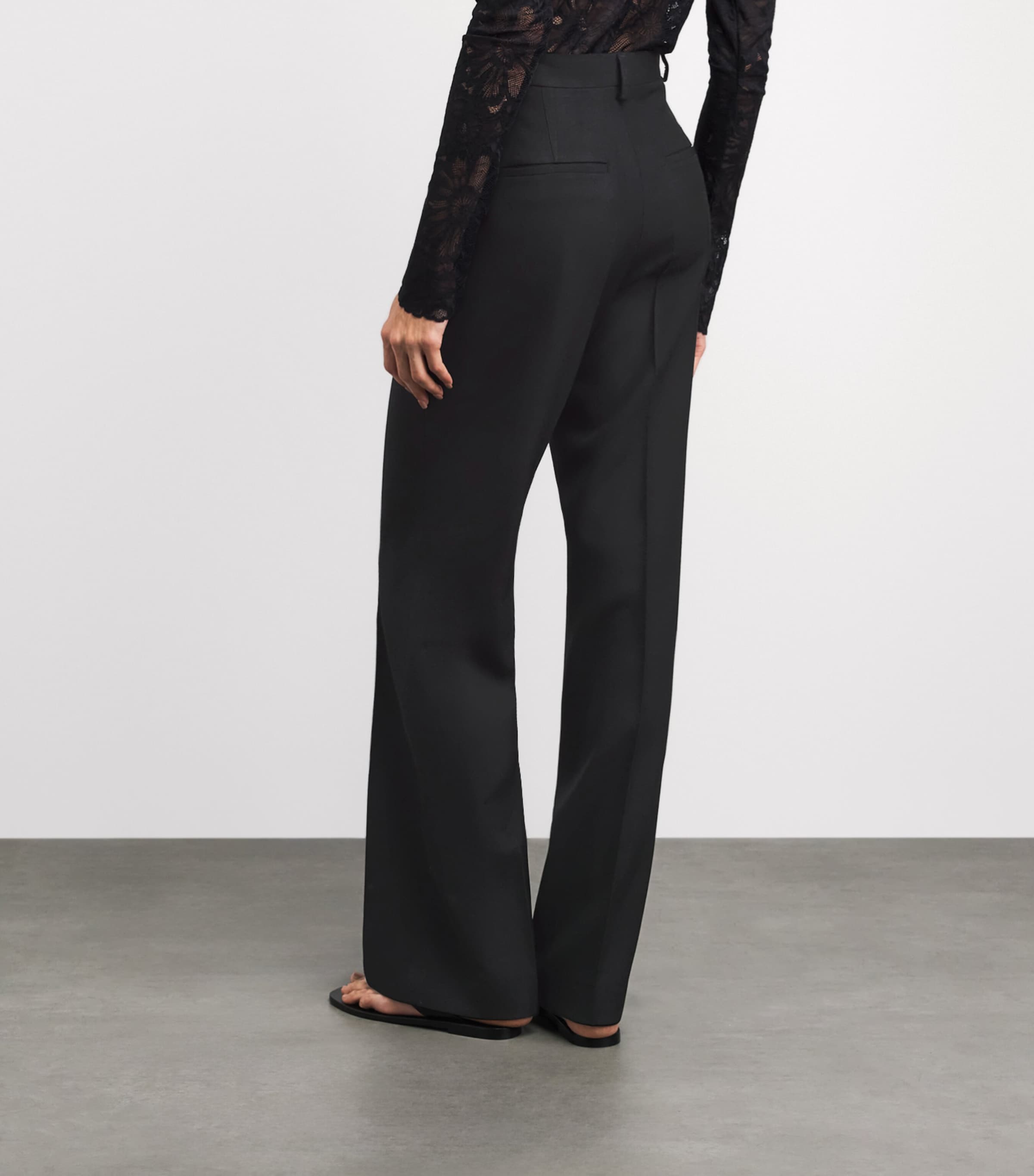 Wool Credo Straight Trousers 0999 BLACK Image 5