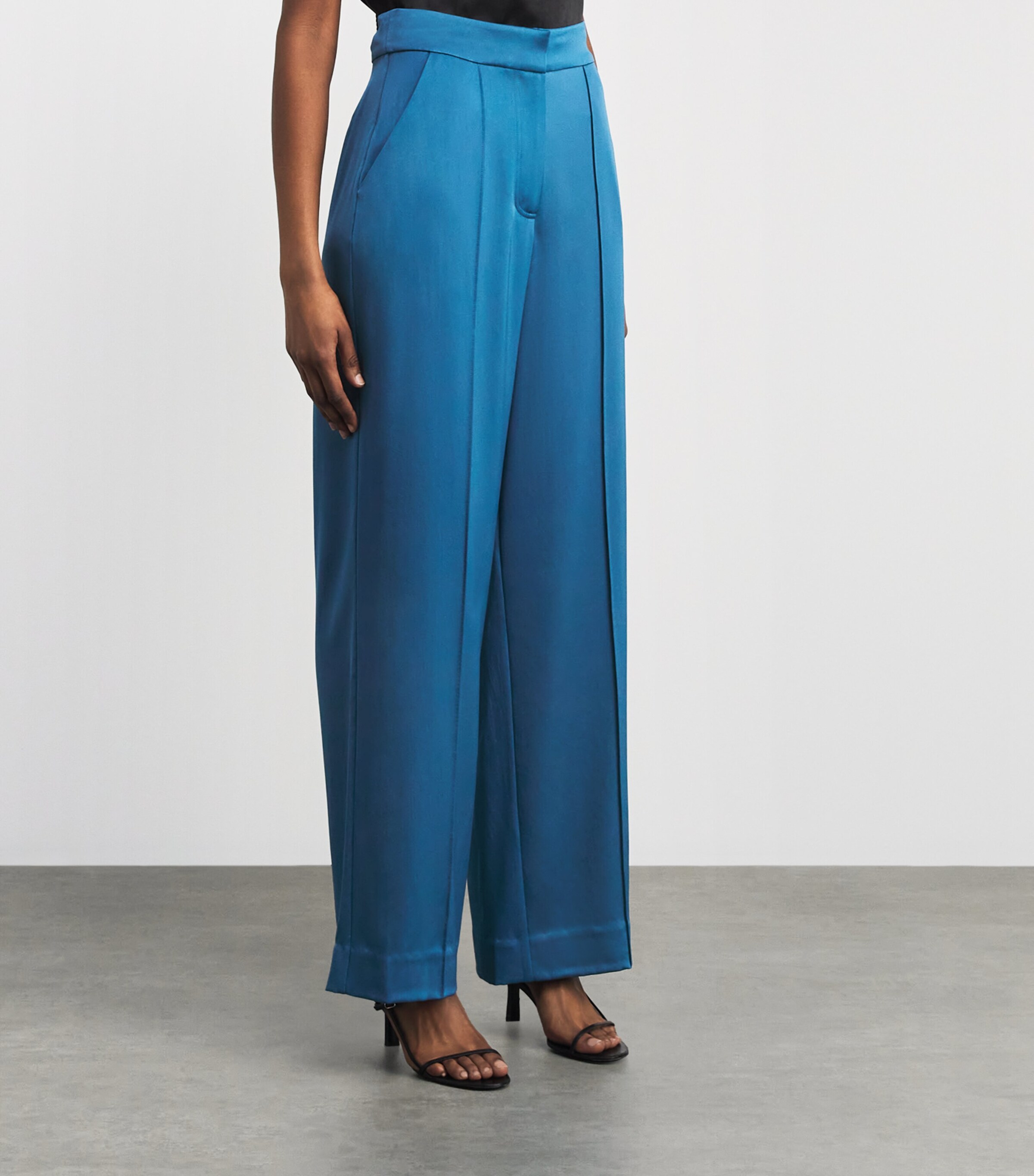 Simkhai Womens Satin Kyra Trousers Washed Indigo Image 4