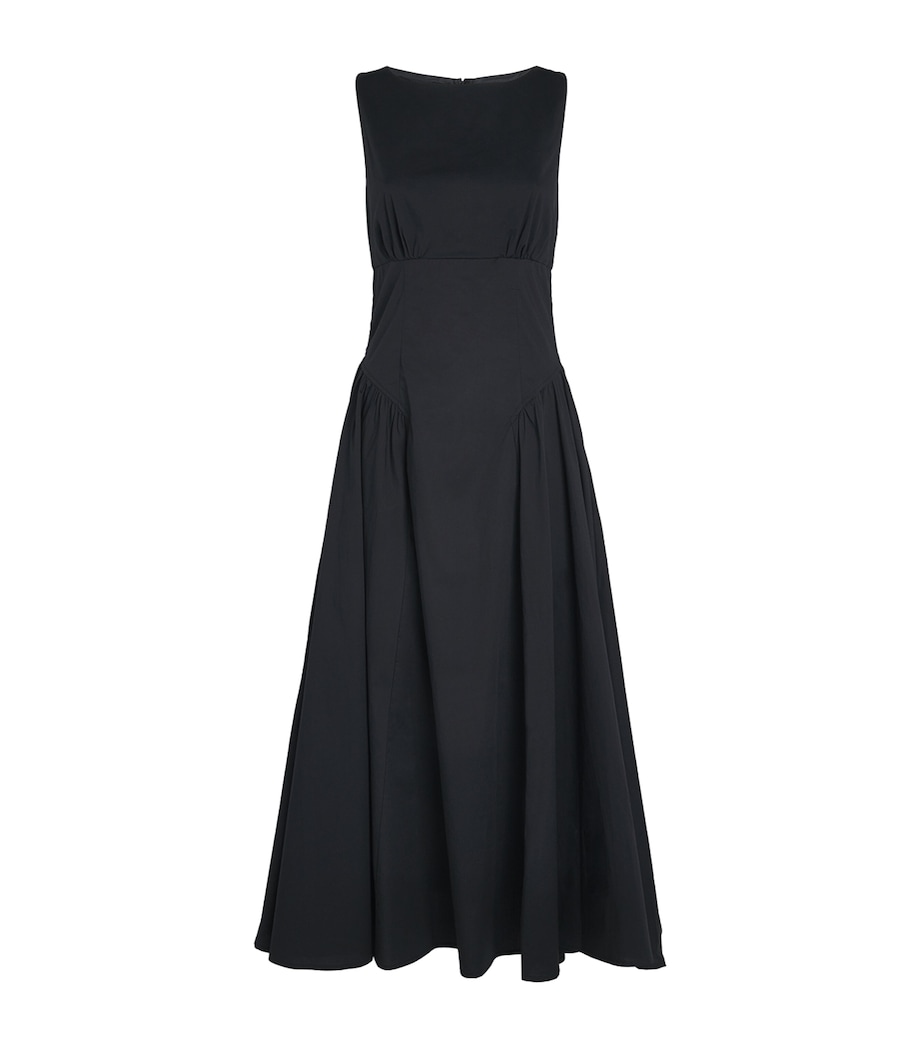 STAUD Womens Cotton-Blend Gwen Midi Dress Blk Black Image 1