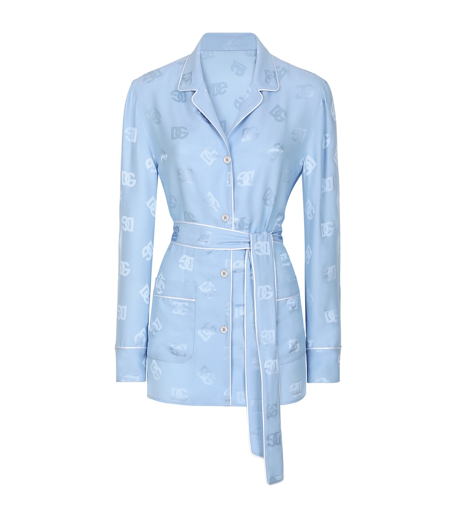 Silk Logo Pyjama Shirt F3981- LILAC Image 1