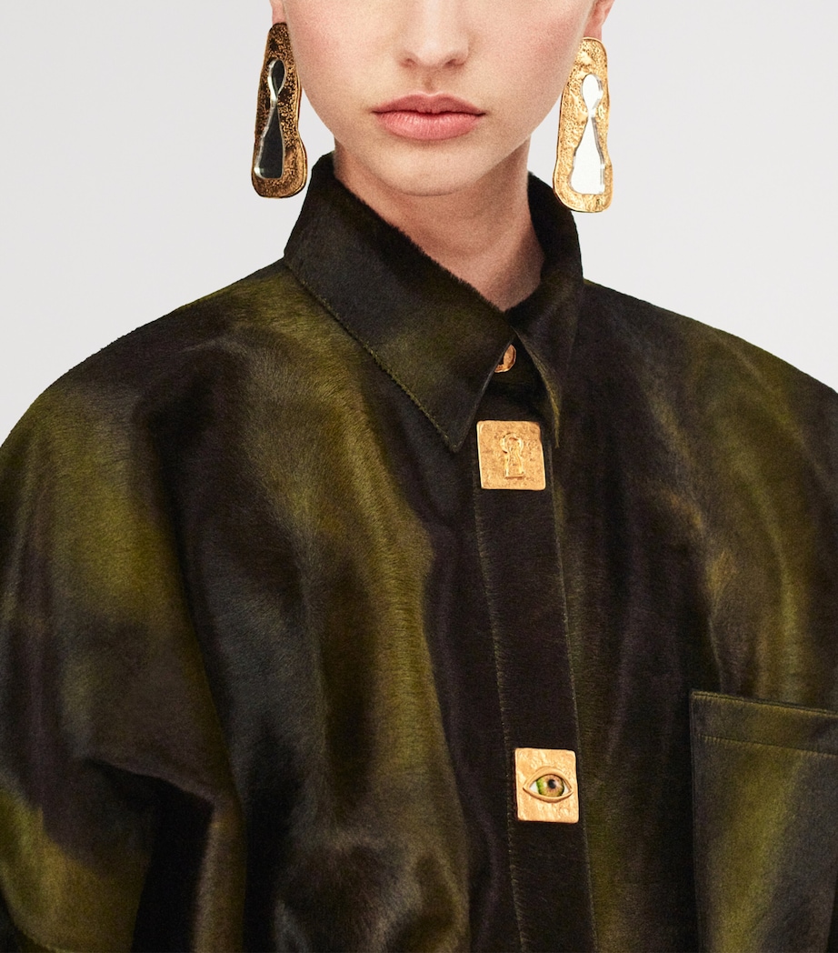 Keyhole Pendant Earrings 001 GOLD Image 2