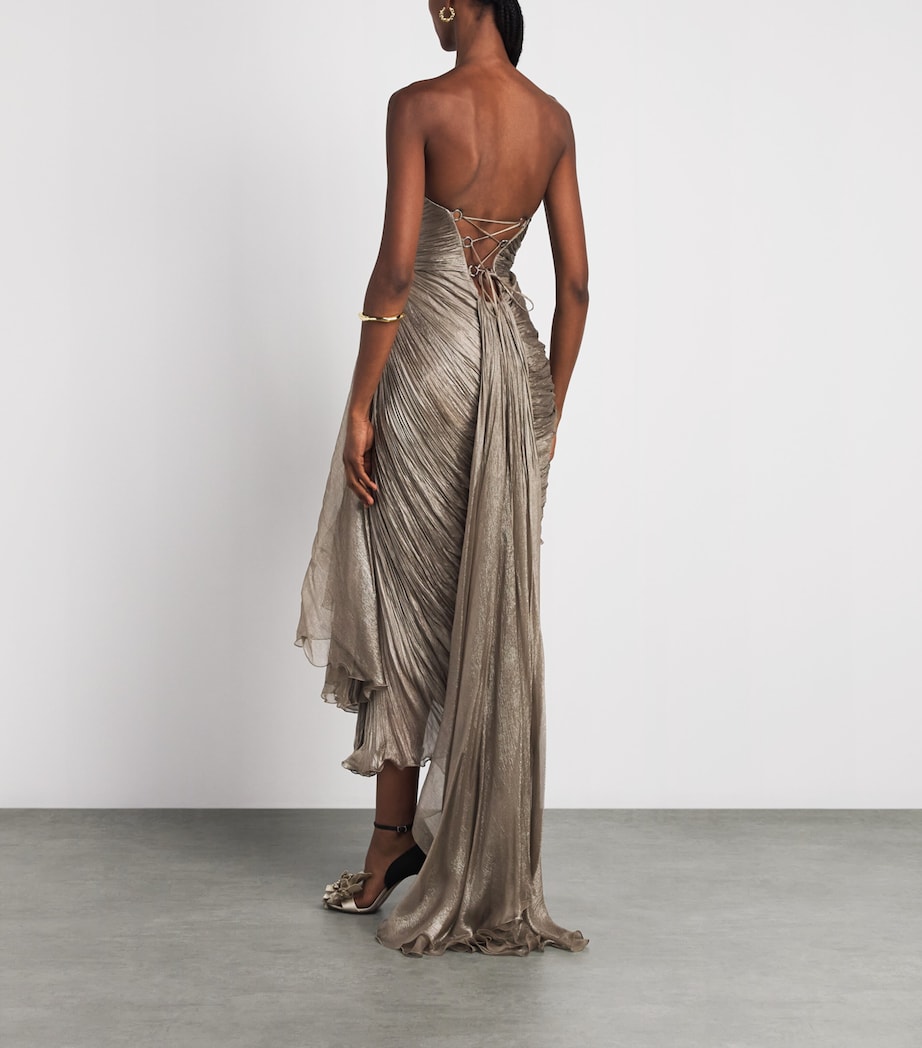 Maria Lucia Hohan Womens Silk Jolie Gown Woodsmoke Image 4