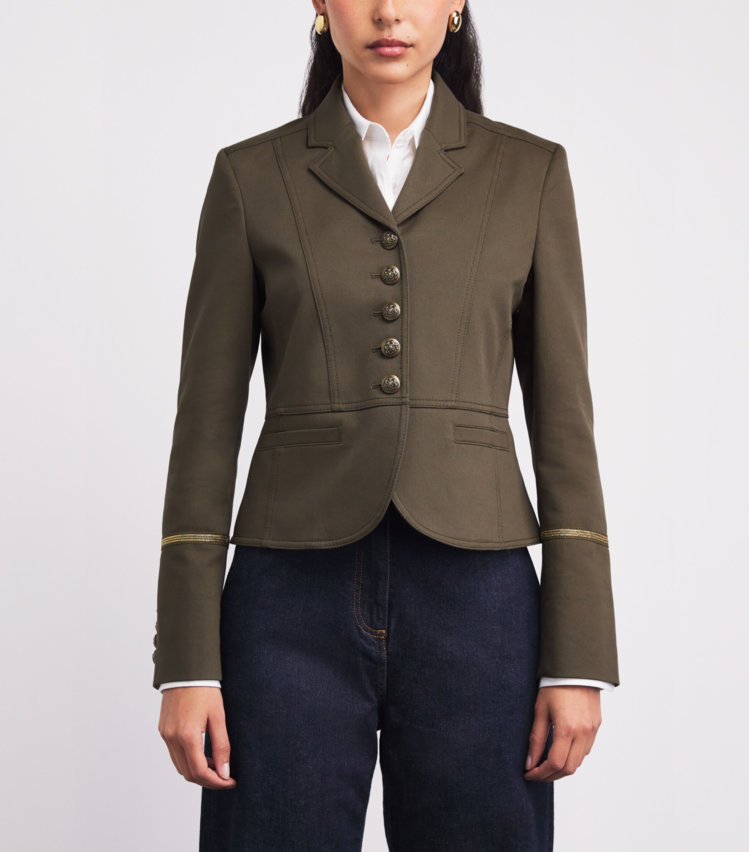 ME+EM Womens Cotton Twill Utility Jacket Khaki Image 4