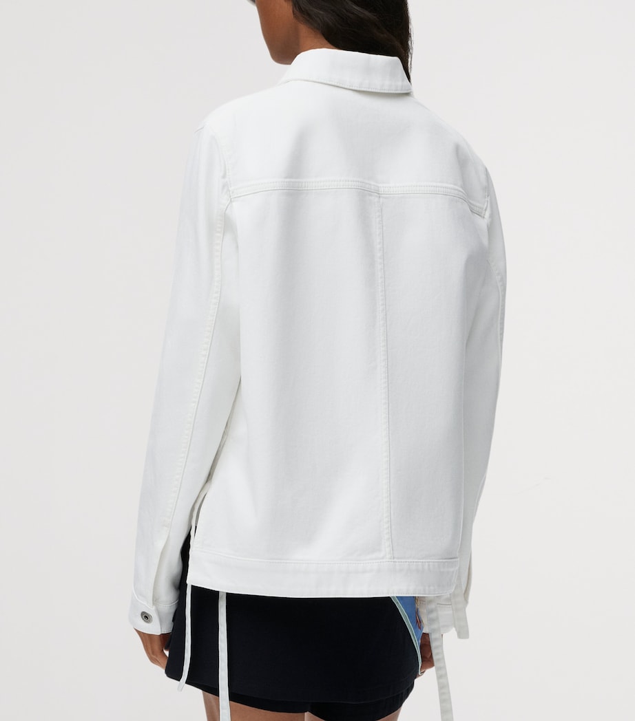 LOEWE Womens x Paula's Ibiza Workwear Side-Tie Denim Jacket White Image 4
