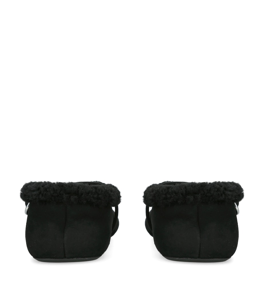 Alaïa Shearling Ballet Flats Black Image 4