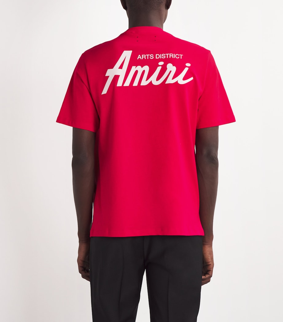 AMIRI Mens Cotton Logo T-Shirt Varsity Red Image 4