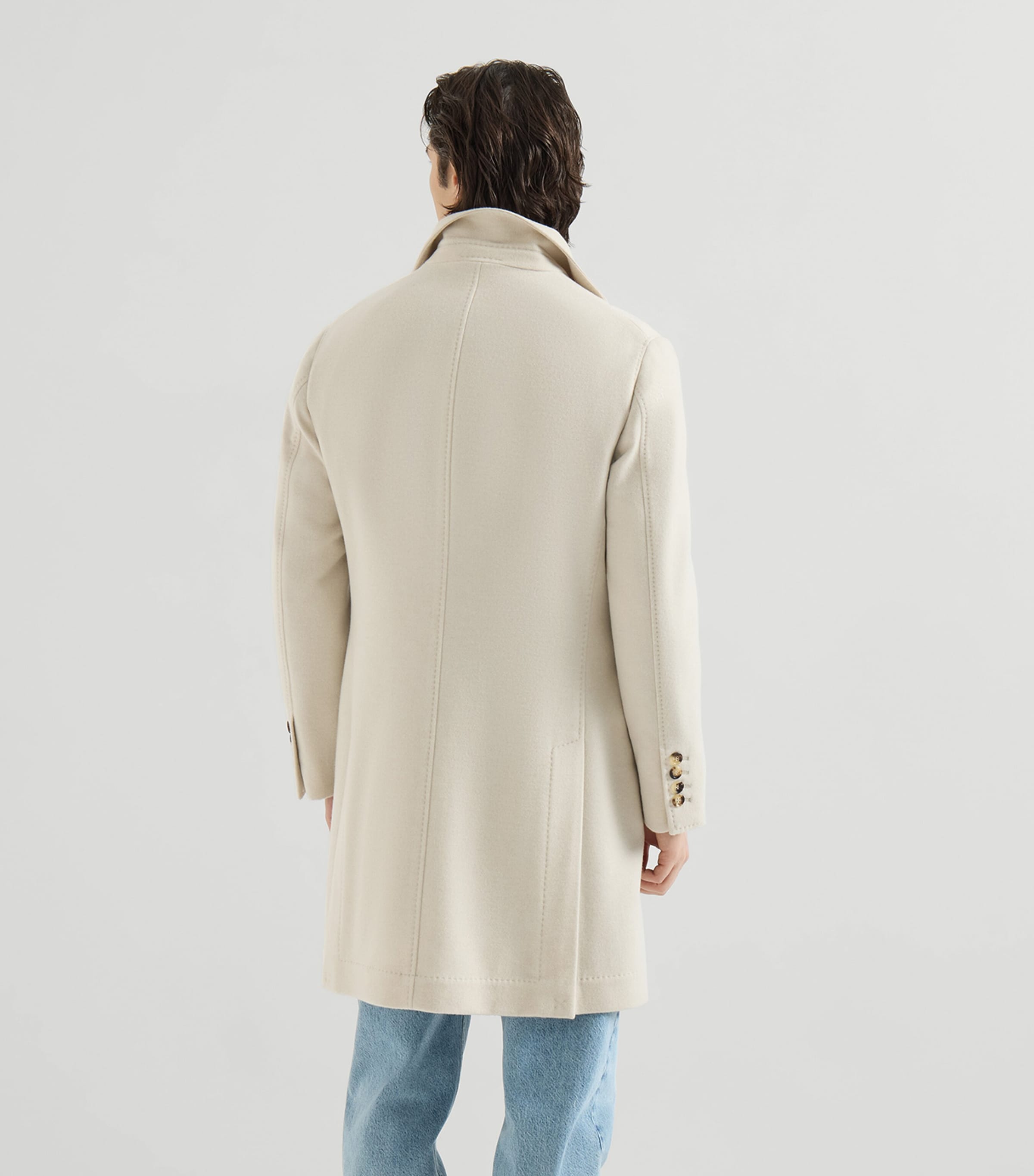 Brunello Cucinelli Mens Cashmere Water-Resistant Coat Beige+red Image 5