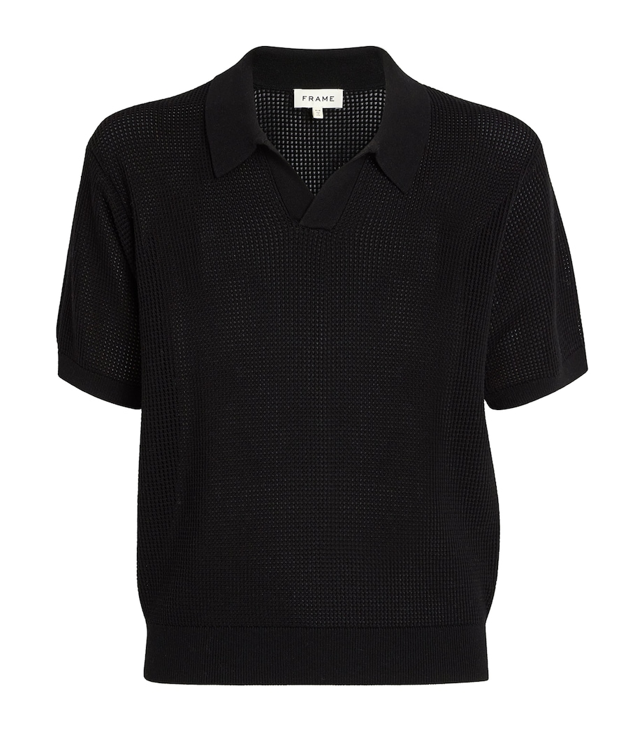 FRAME Mens Wool-Blend Polo Shirt Black Image 1
