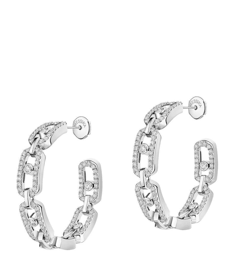 Messika Move Link Small White Gold and Diamond Hoop Earrings White Gold Image 1