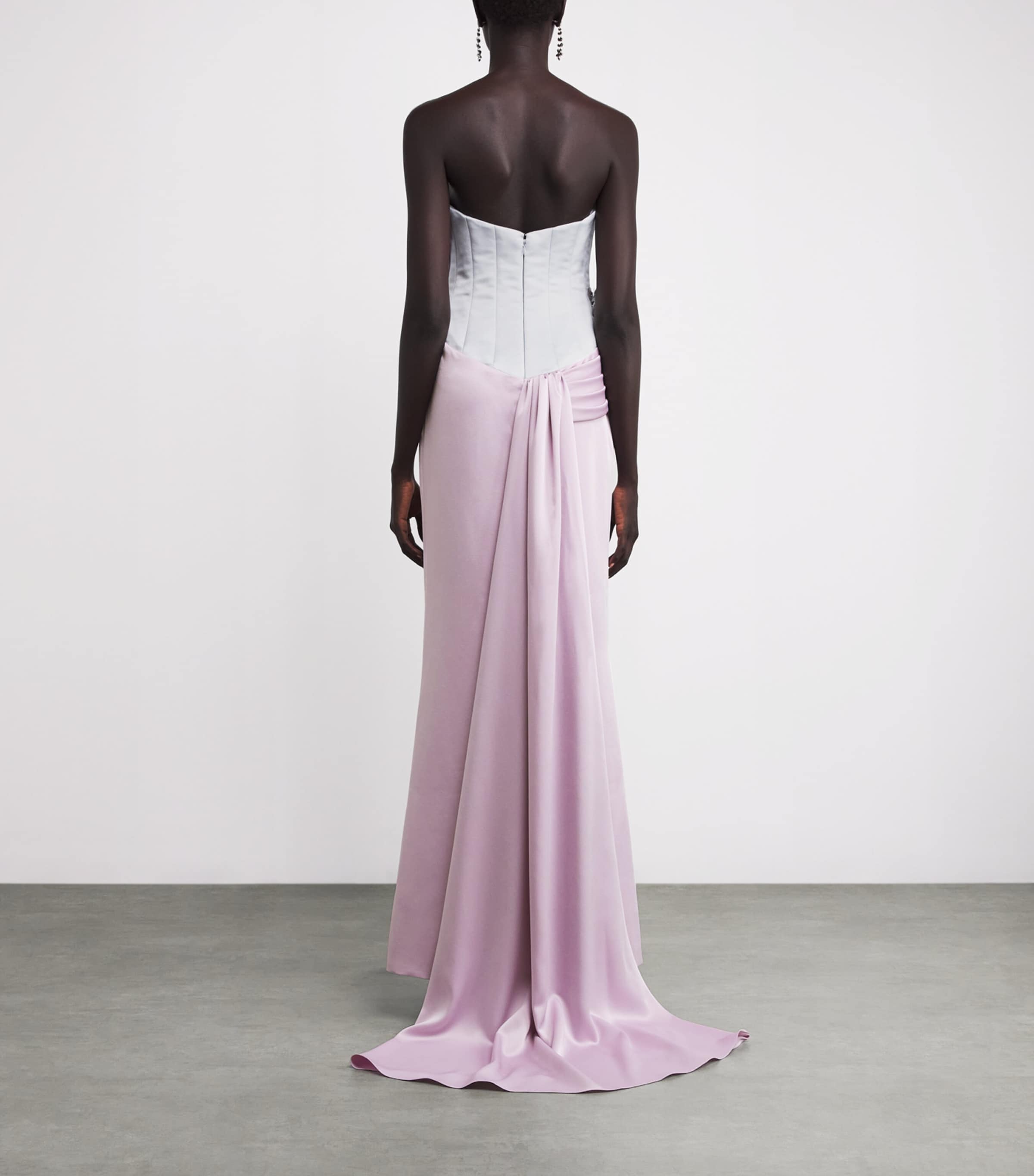 SABINA BILENKO Womens Embellished Sacha Corset Gown Silver / Lilac Image 3