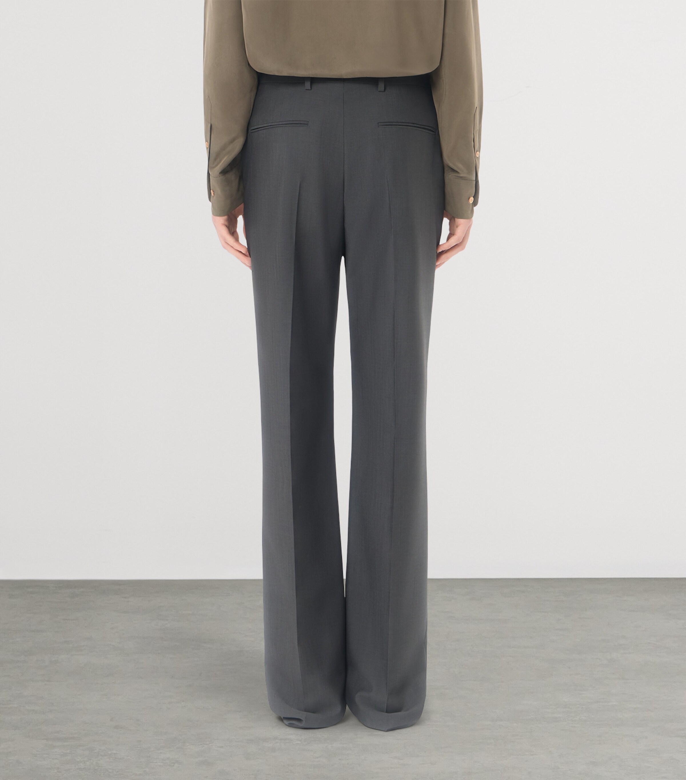 Valentino Mens Wool-Mohair Pleated Trousers Image 5