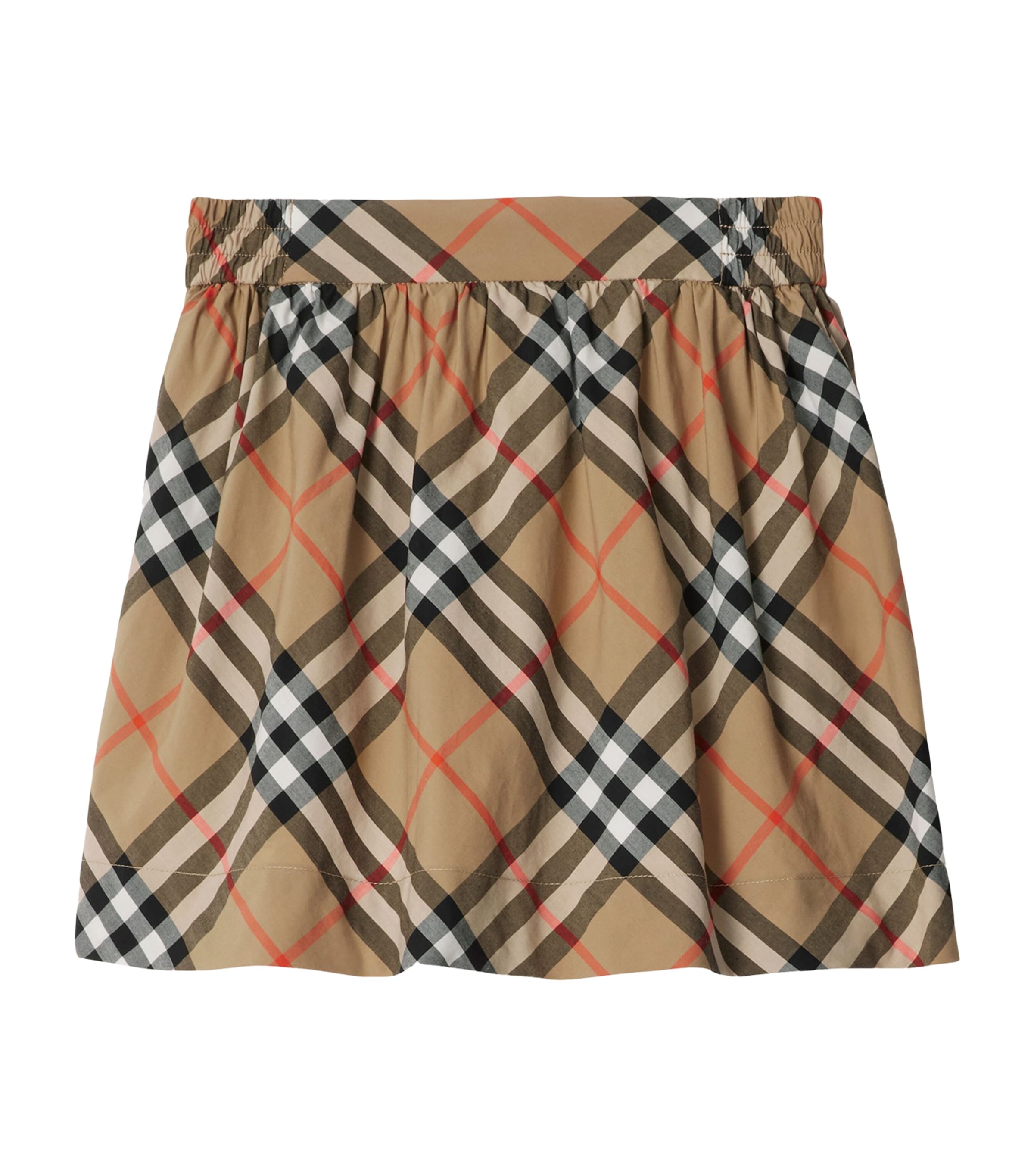 Burberry Kids Cotton Check Skirt (3-12 Years) Sand Ip Check Image 1