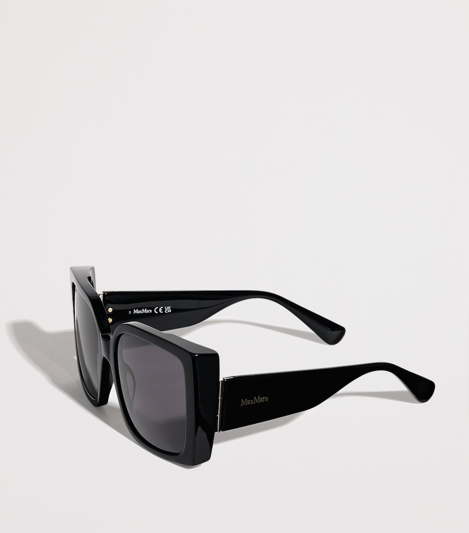 Acetate Oversized Square Sunglasses BLACK Image 2
