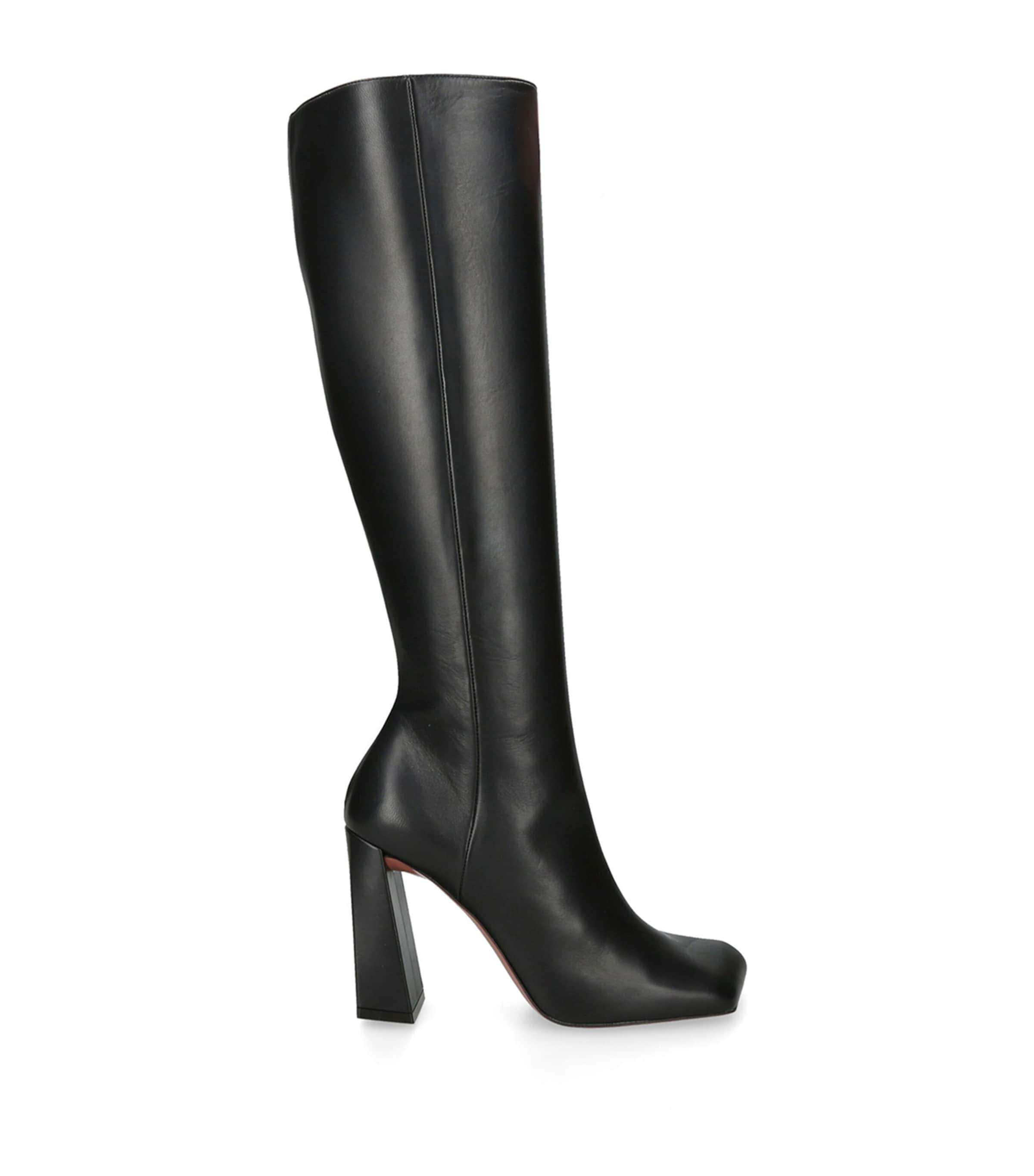 Amina Muaddi Knee-high Marine Boots 95 In Black